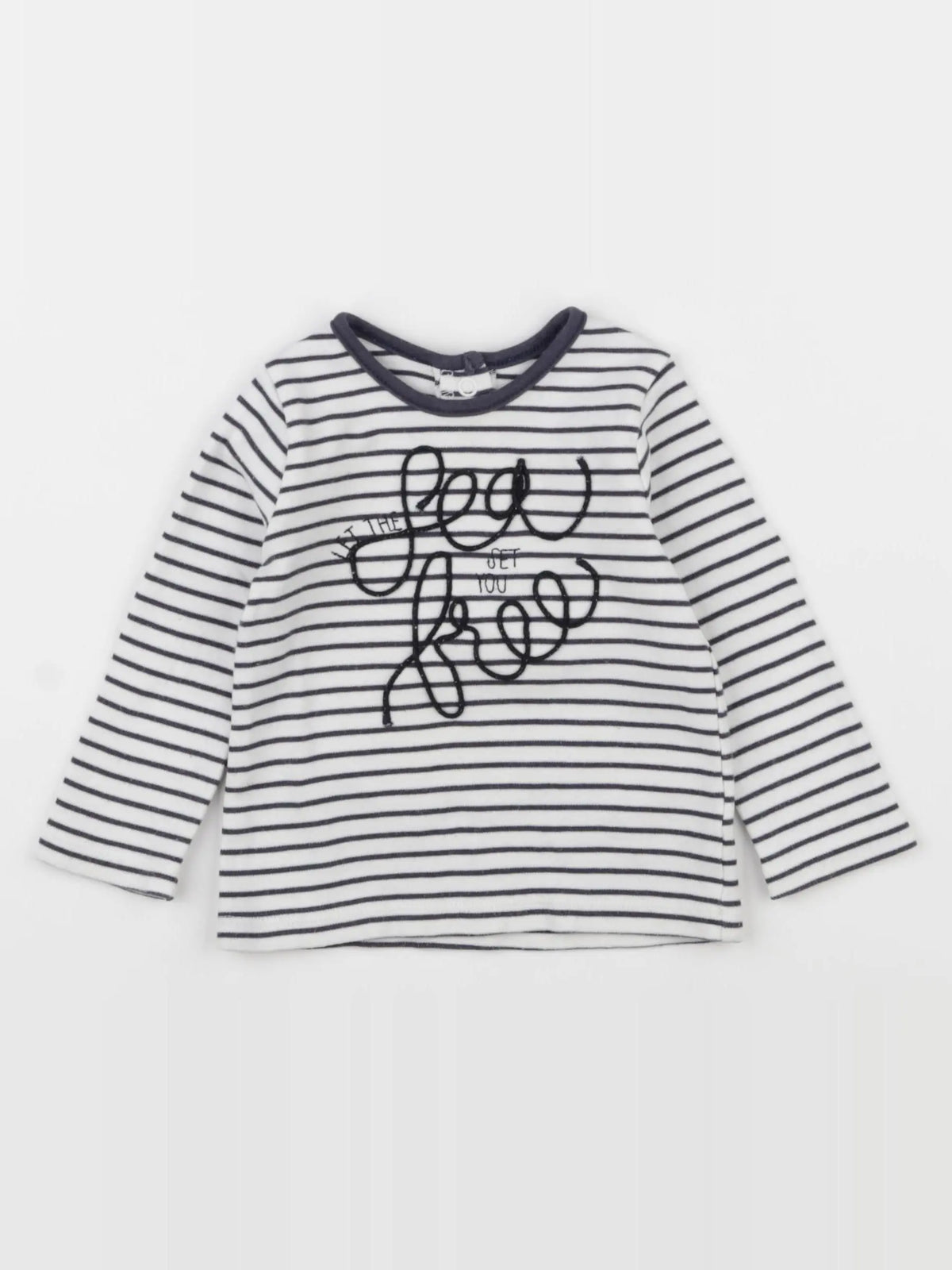 Mamas & papas - tee-shirt blanc, bleu - 6/9 mois