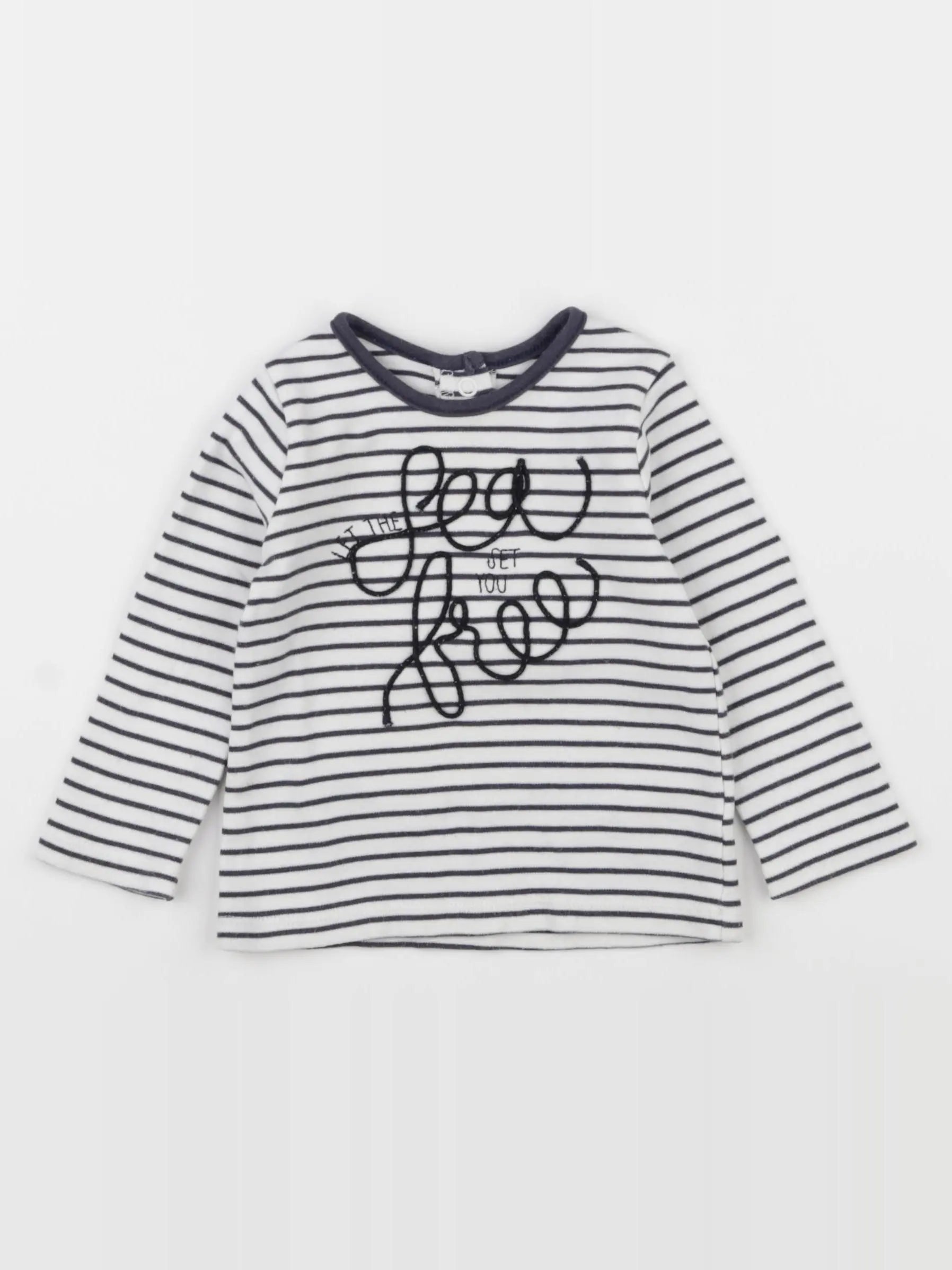 Mamas & papas - tee-shirt blanc, bleu - 6/9 mois