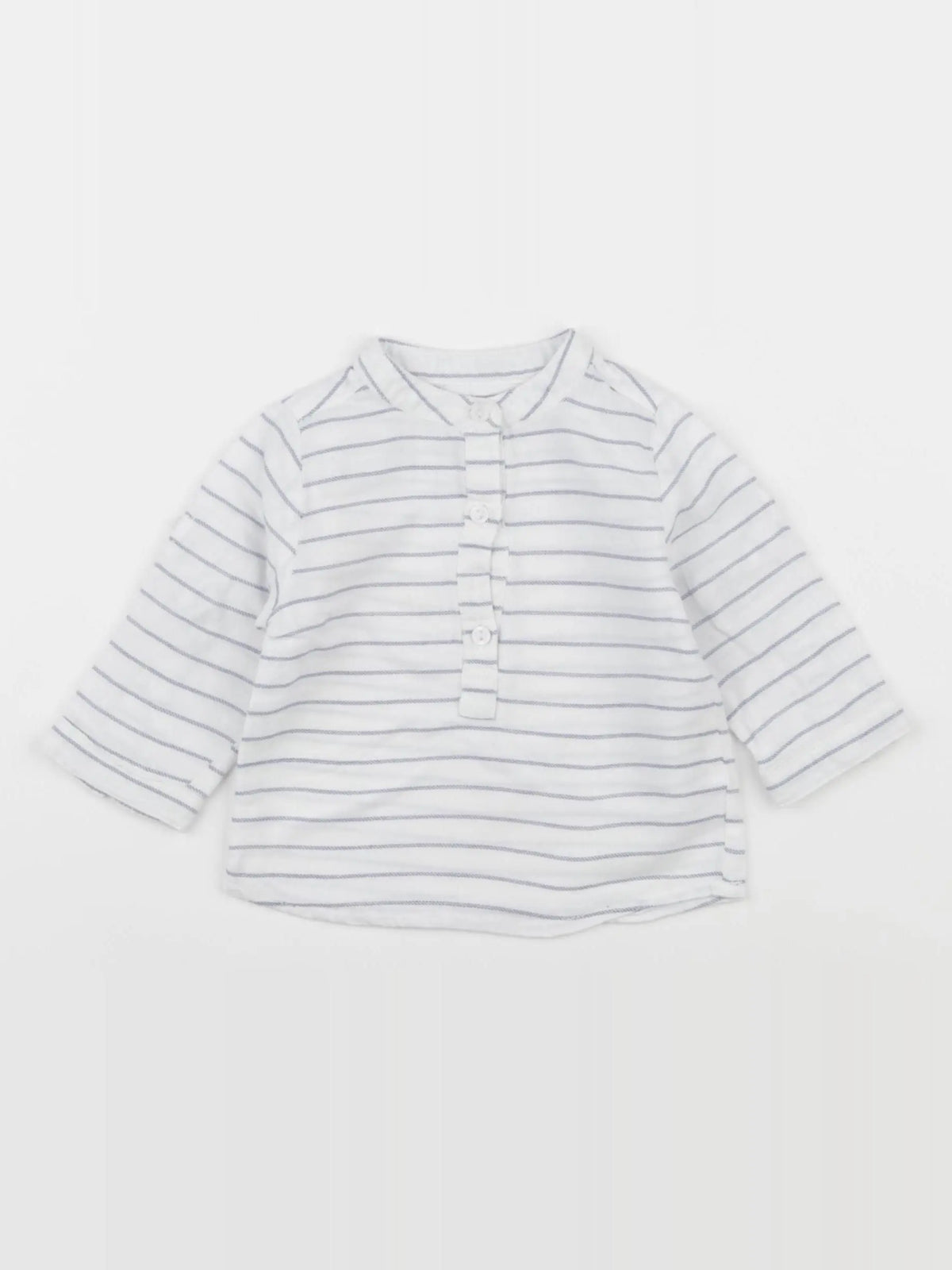 Vertbaudet - chemise blanc, bleu - 3 mois