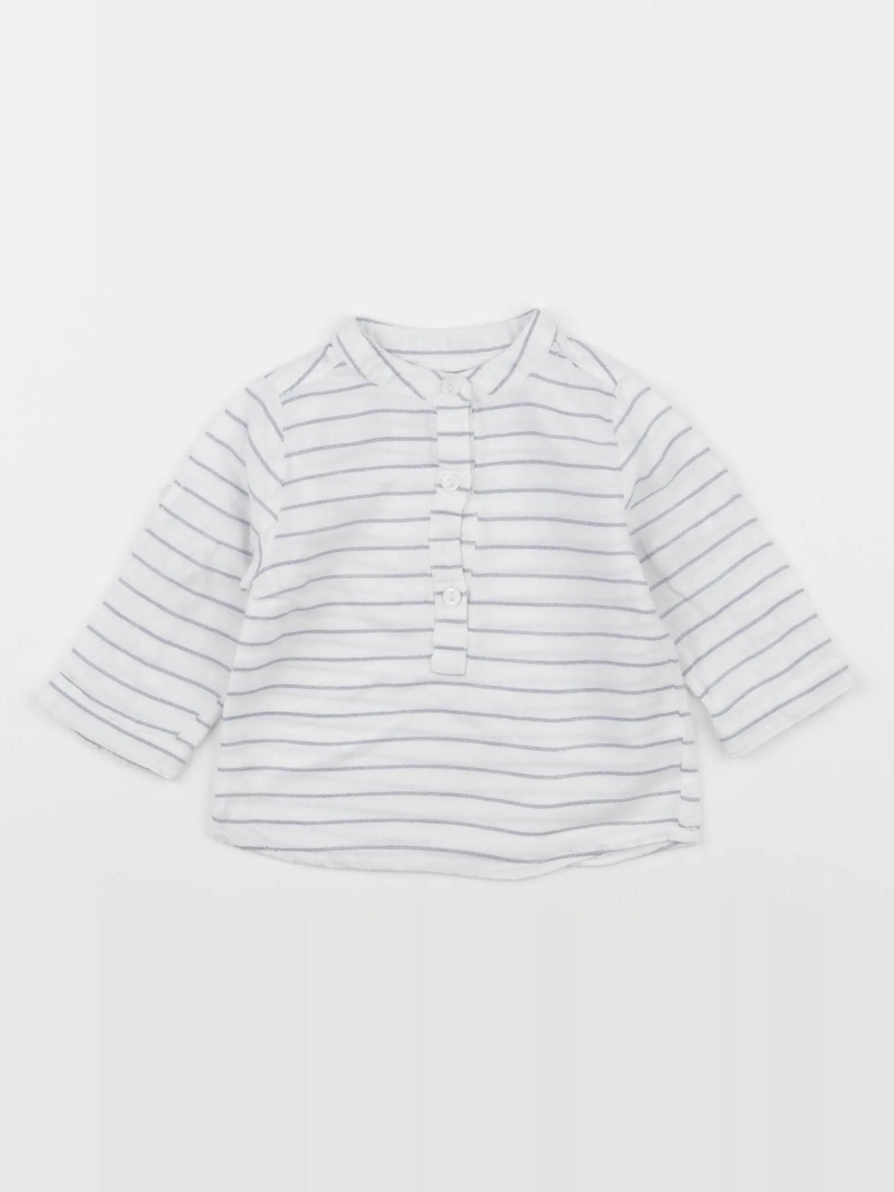 Vertbaudet - chemise blanc, bleu - 3 mois