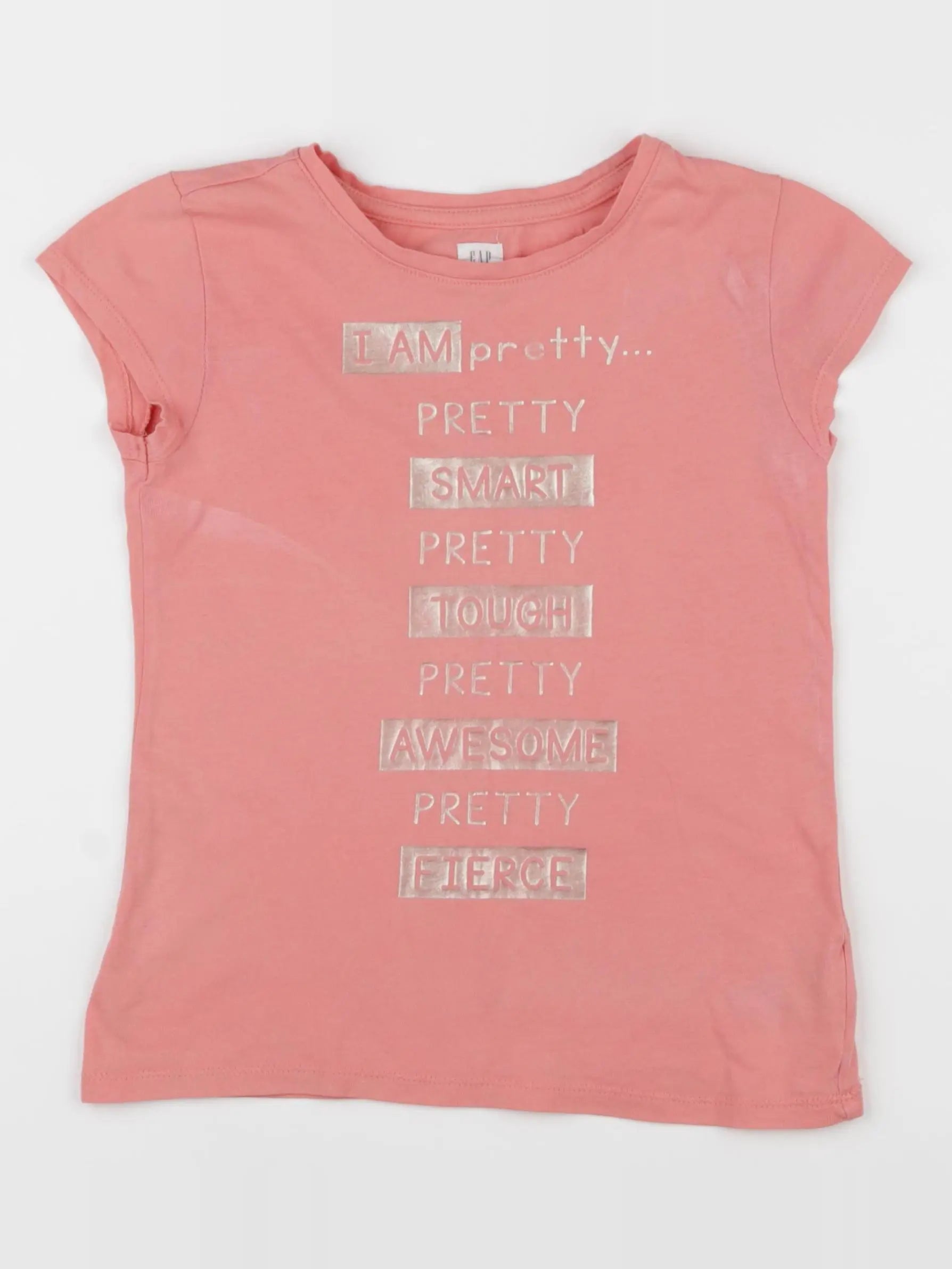 GAP - tee-shirt or, rose - 6/7 ans