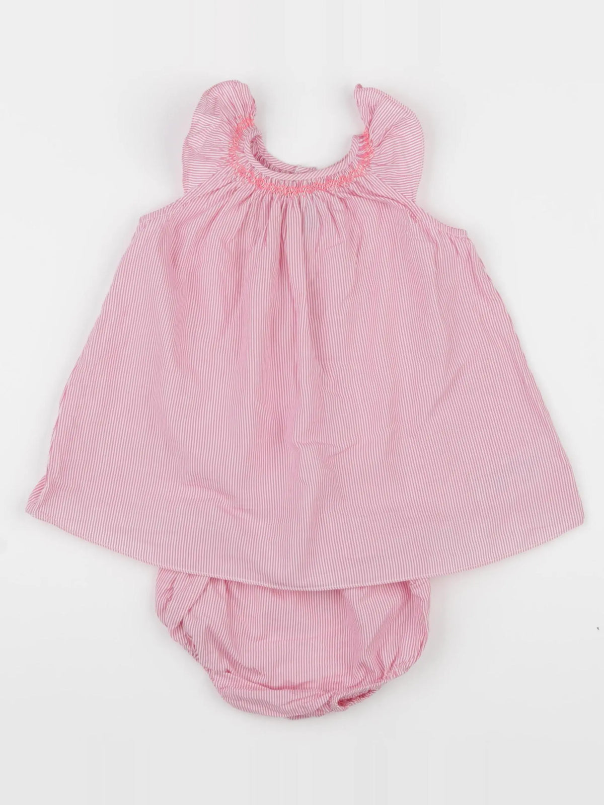 Jacadi - robe blanc, rose - 6 mois