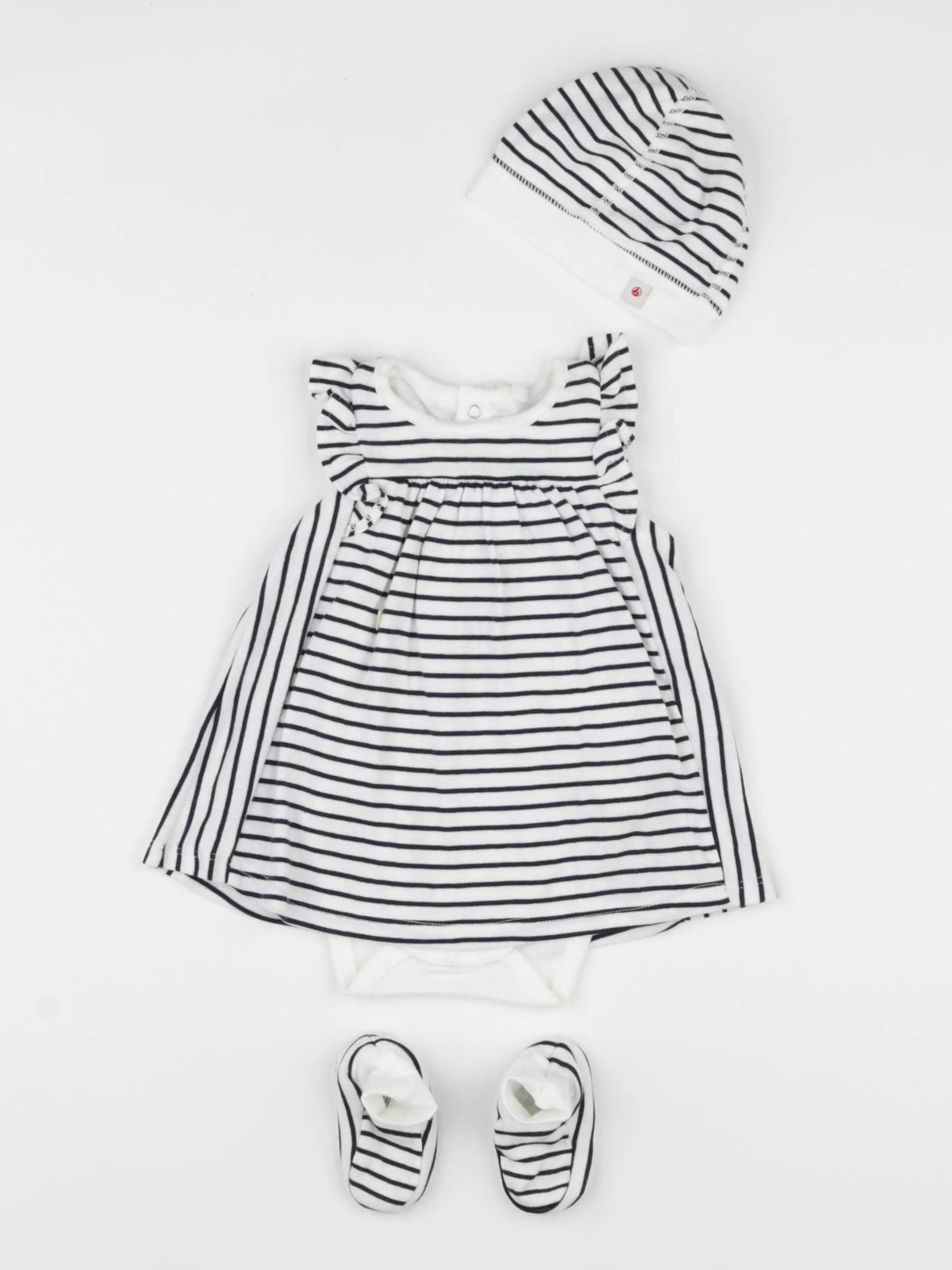 Petit Bateau - ensemble blanc, bleu - 3 mois