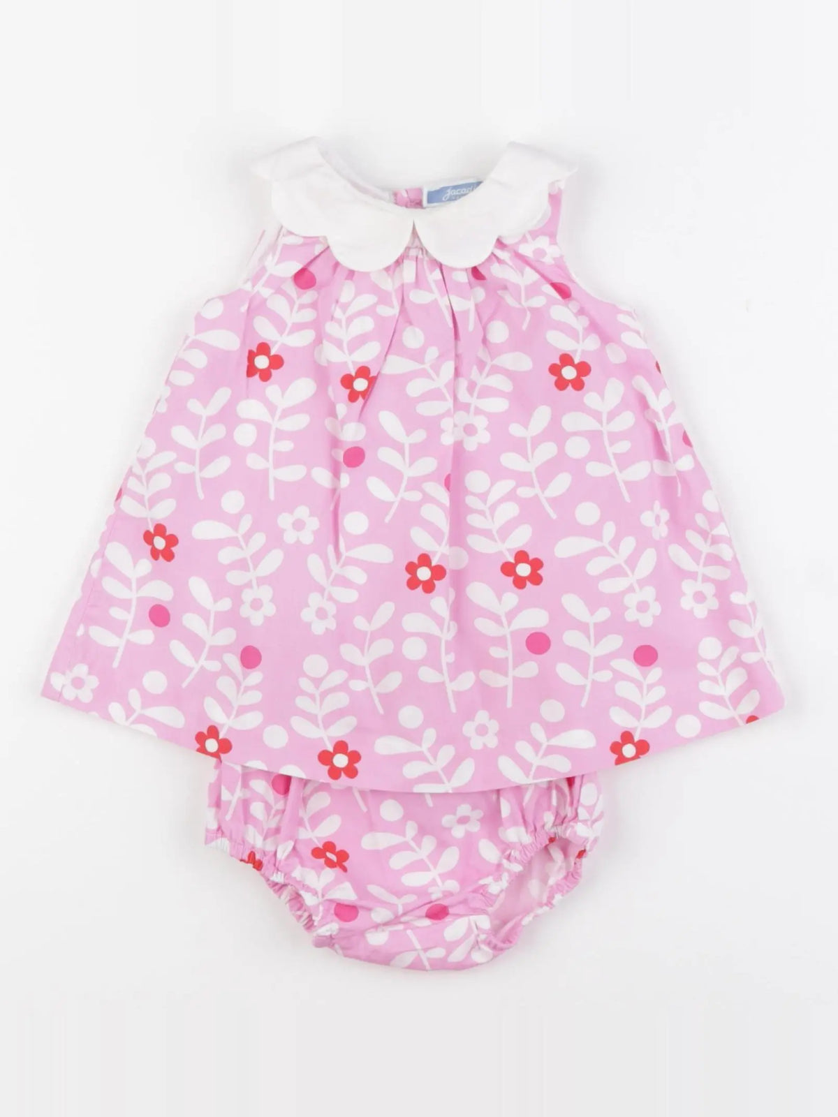 Jacadi - robe blanc, rose - 6 mois