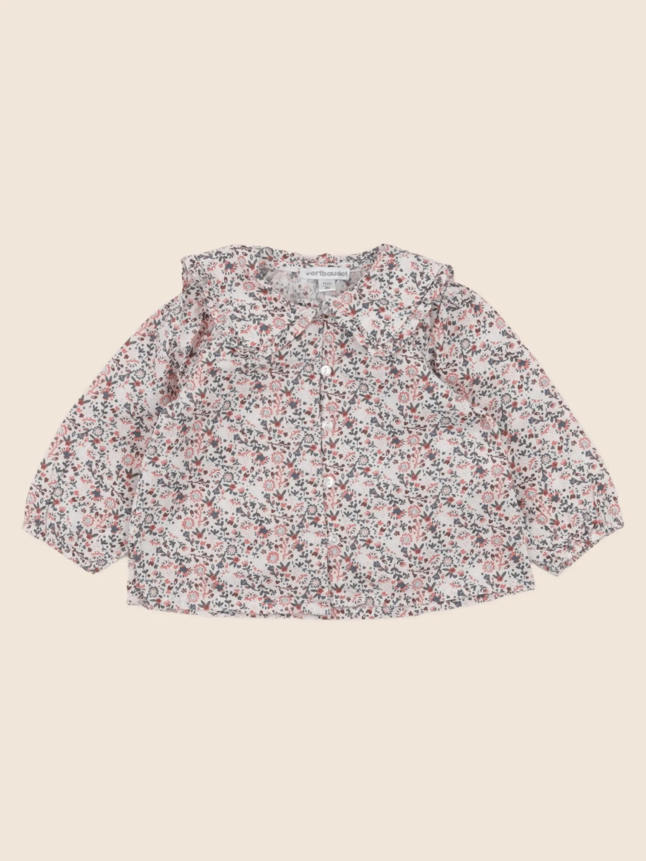 Vertbaudet - blouse rose - 9 mois