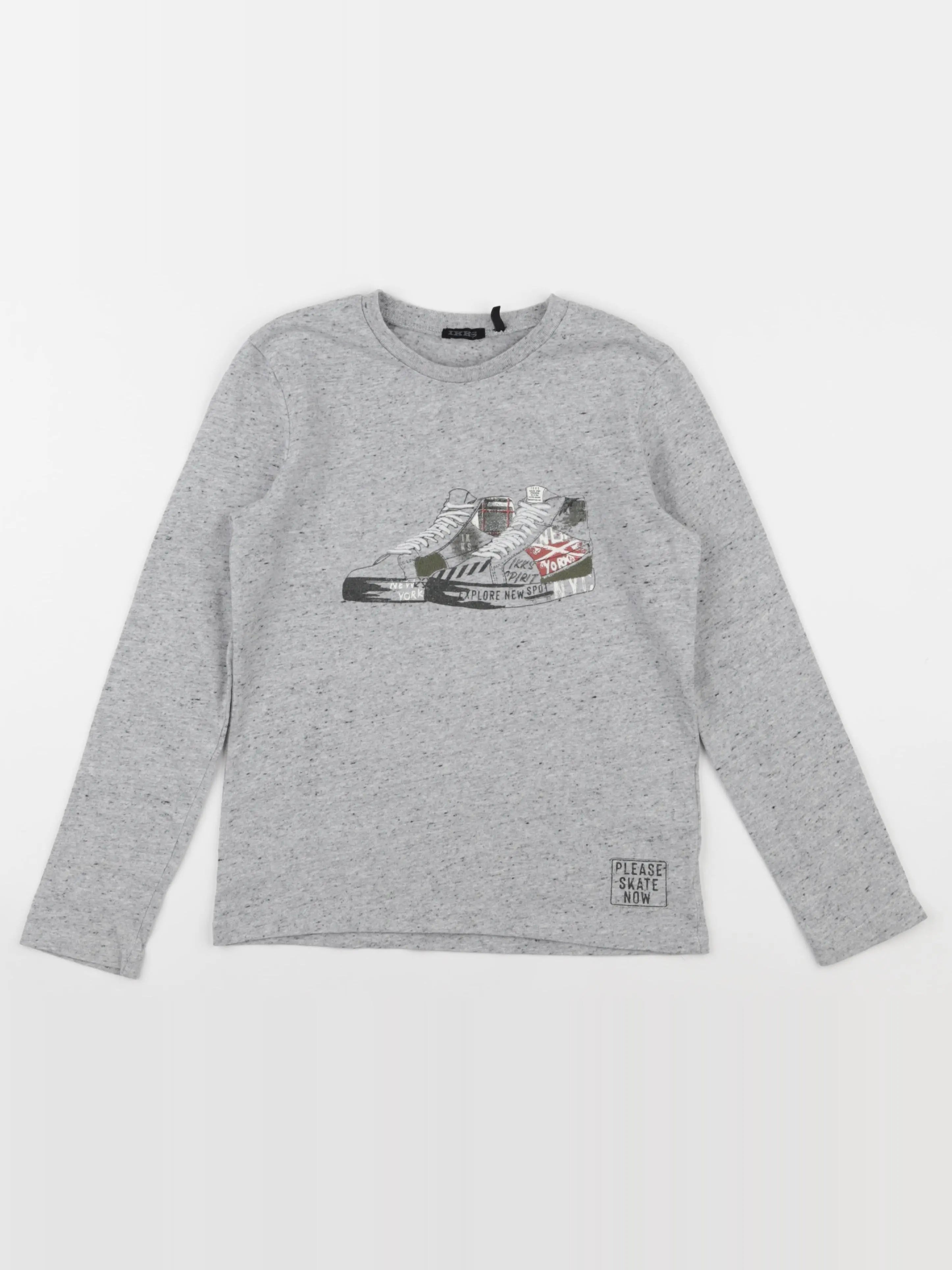 IKKS - tee-shirt gris - 8 ans