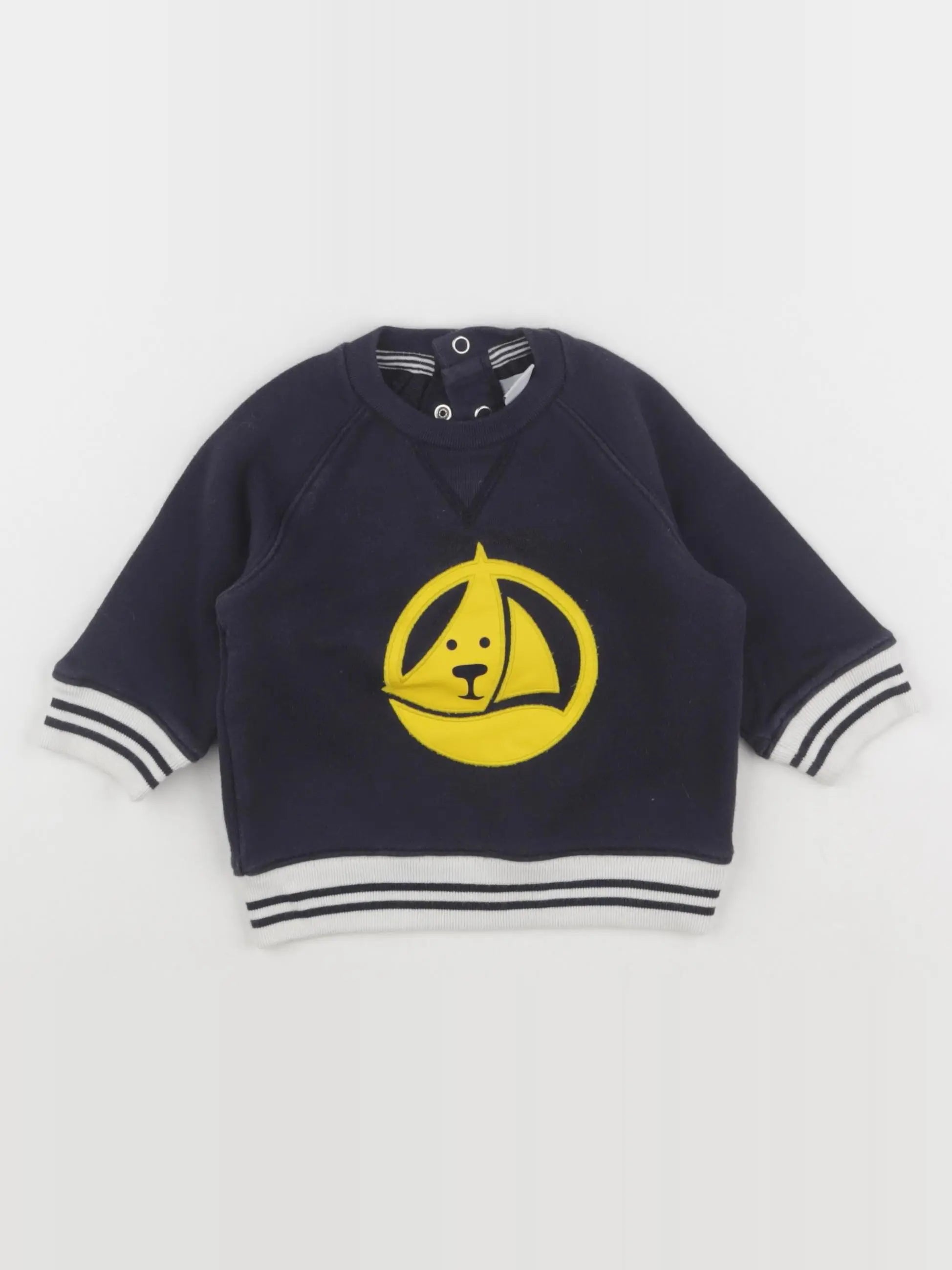 Petit Bateau - sweat bleu - 6 mois