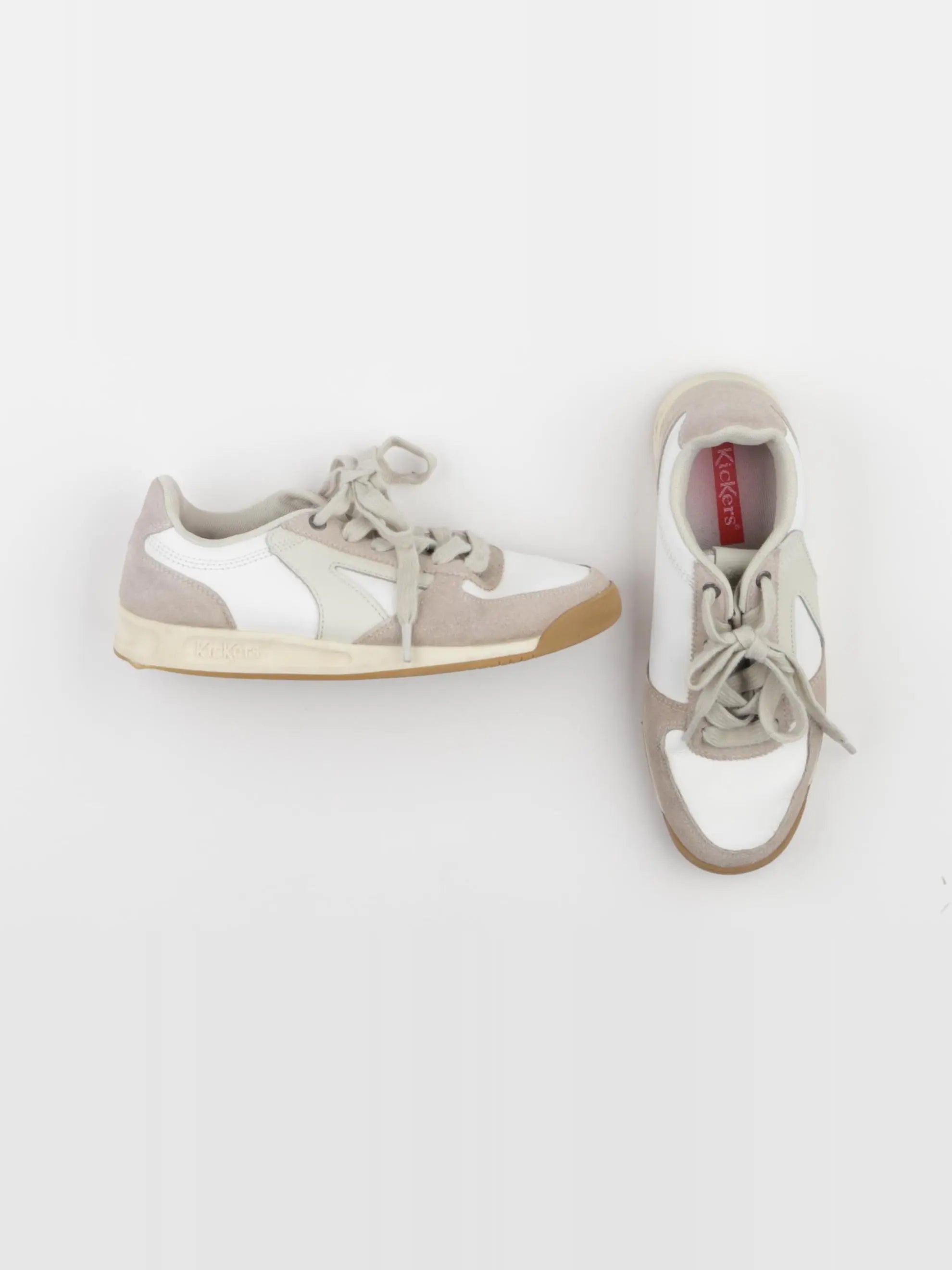 Kickers - baskets blanc, beige - pointure 37