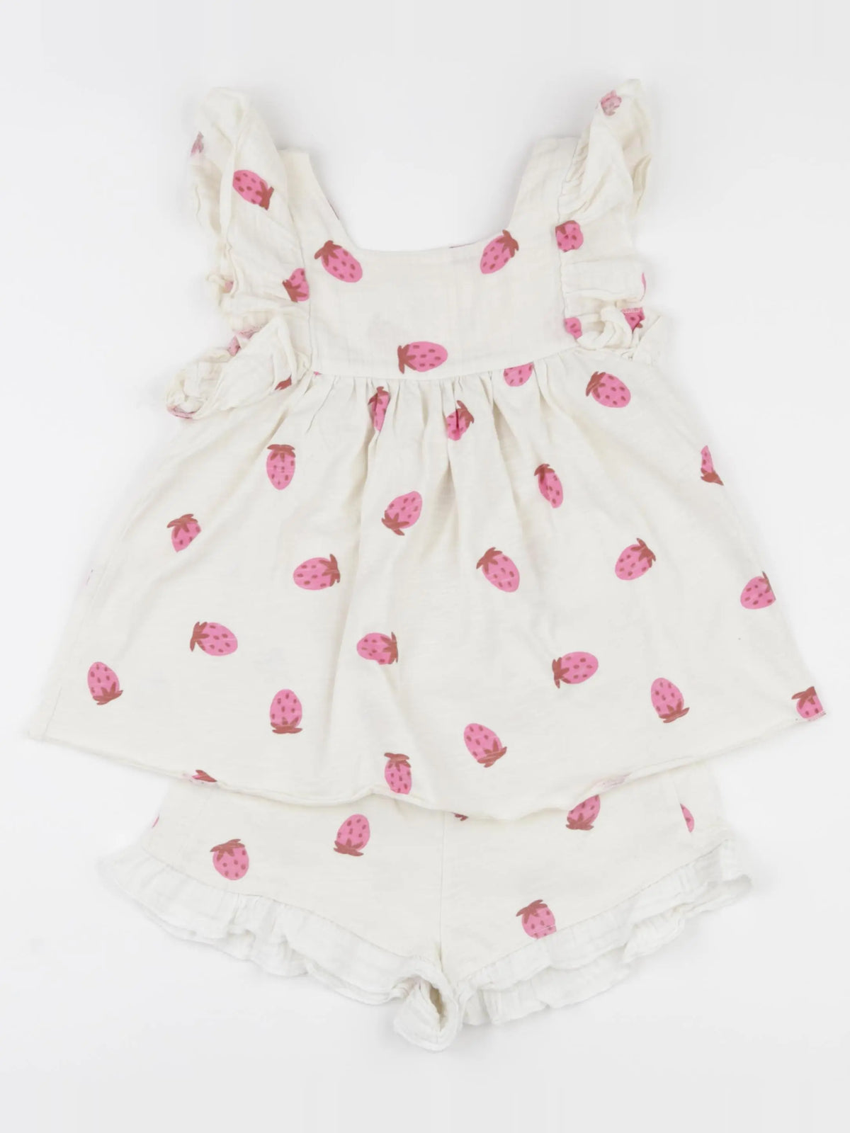 Zara - pyjama coton blanc, rose - 4/5 ans