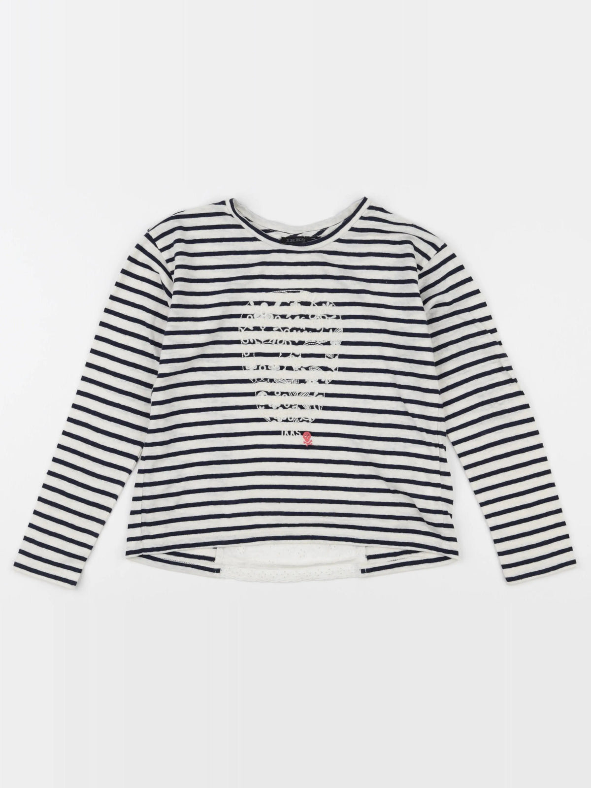 IKKS - tee-shirt blanc, bleu - 8 ans