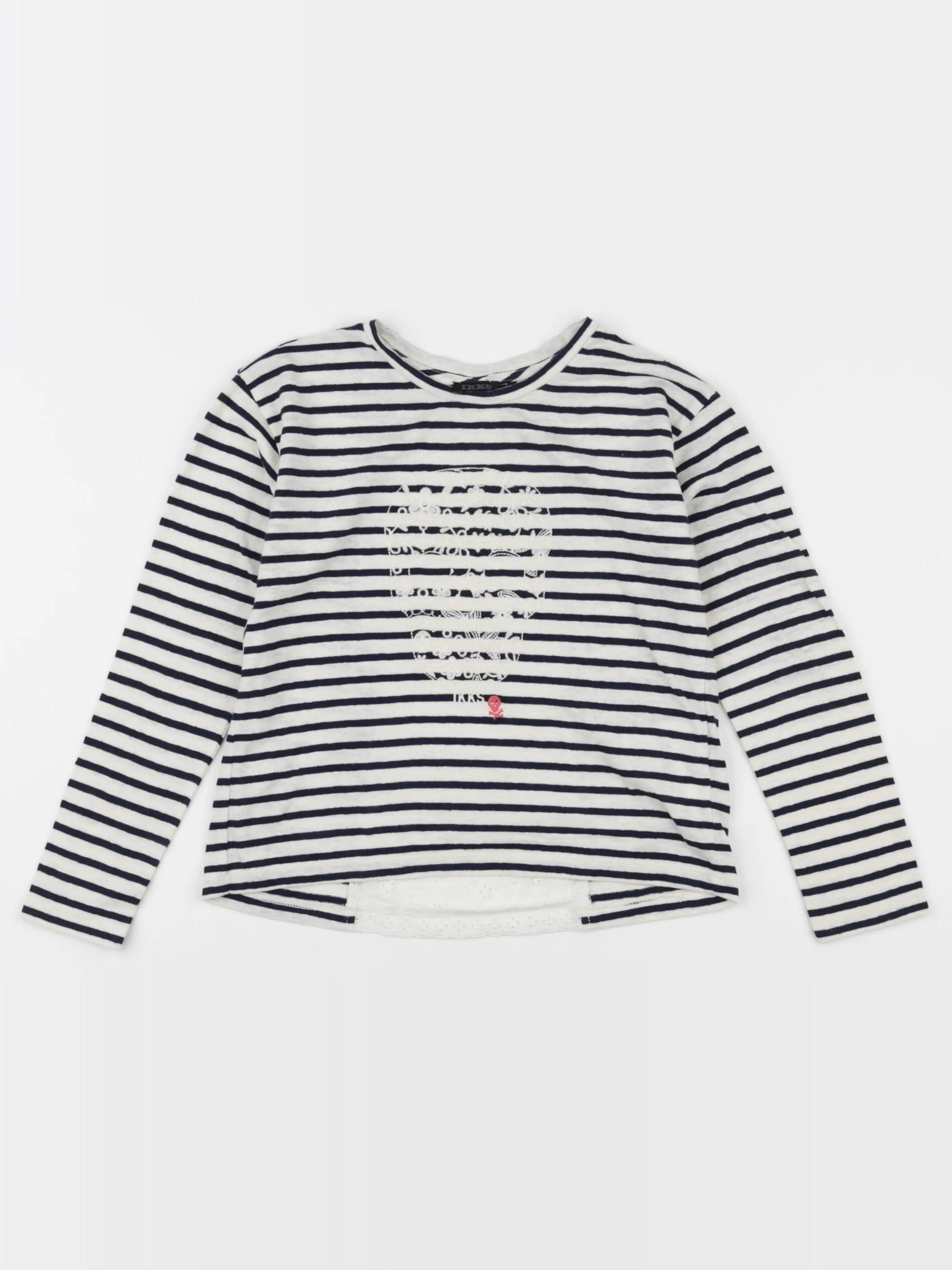 IKKS - tee-shirt blanc, bleu - 8 ans