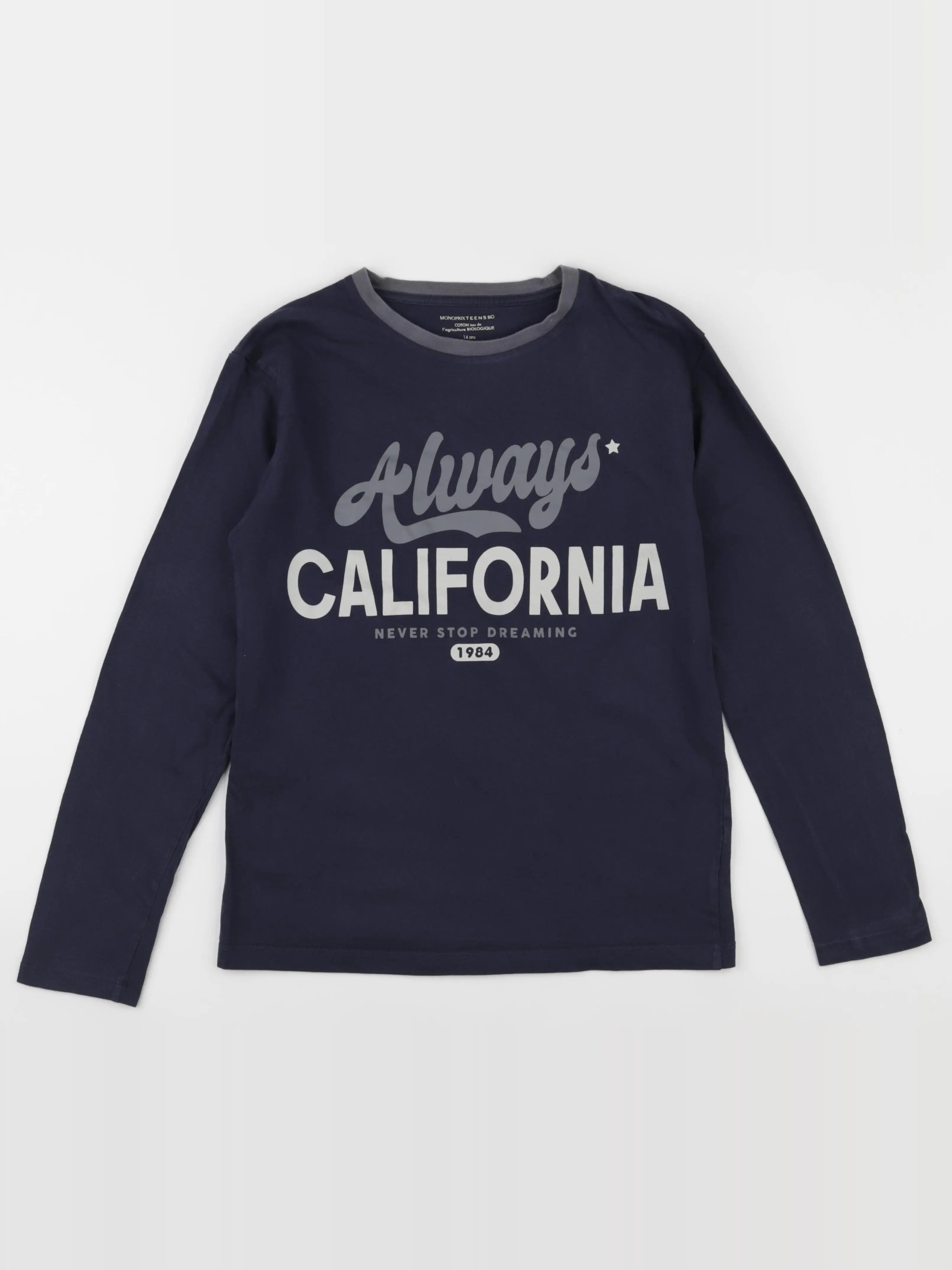 Monoprix - tee-shirt bleu - 14 ans