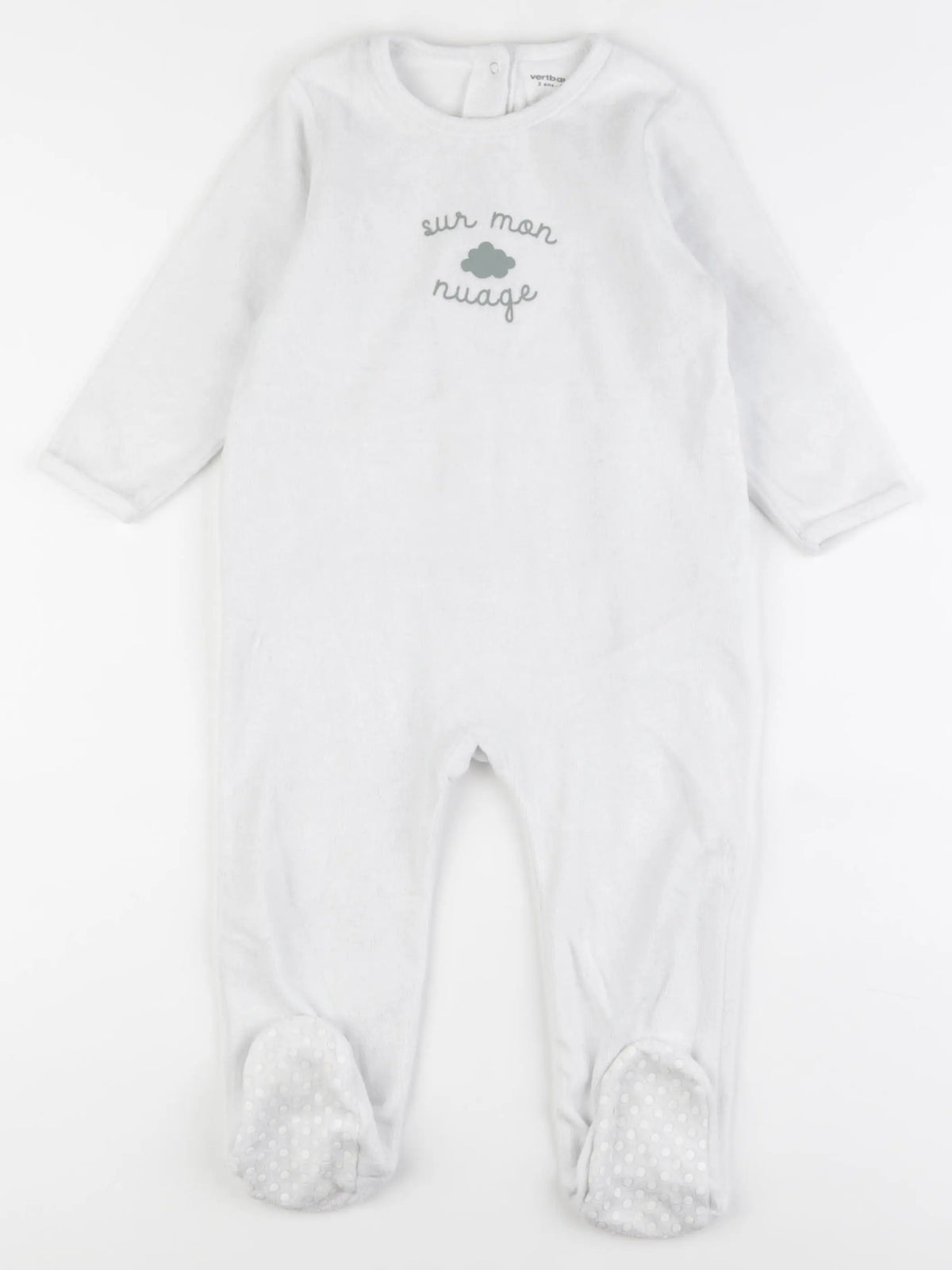 Vertbaudet - pyjama velours blanc - 2 ans