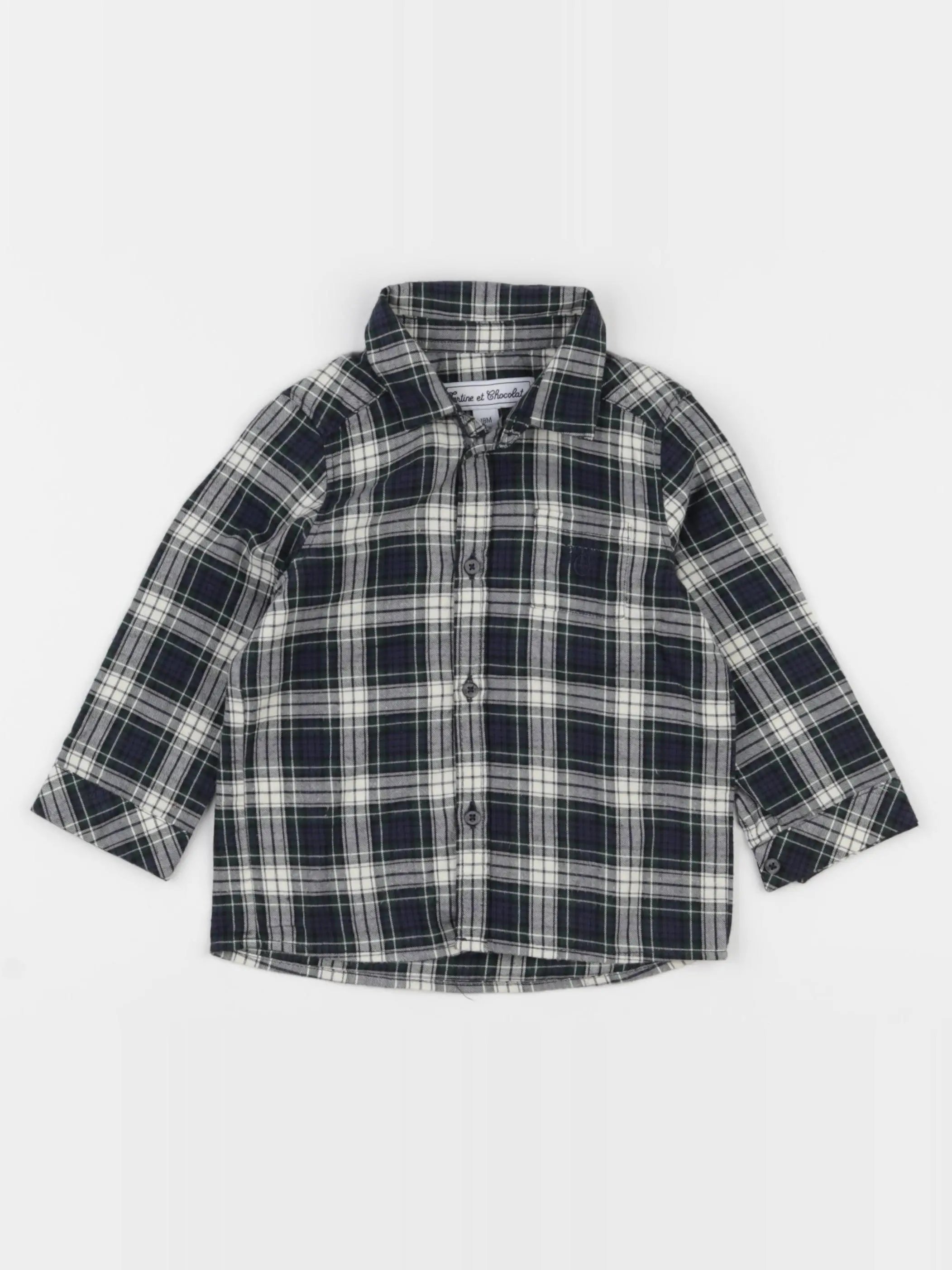 Tartine & Chocolat - chemise vert - 18 mois