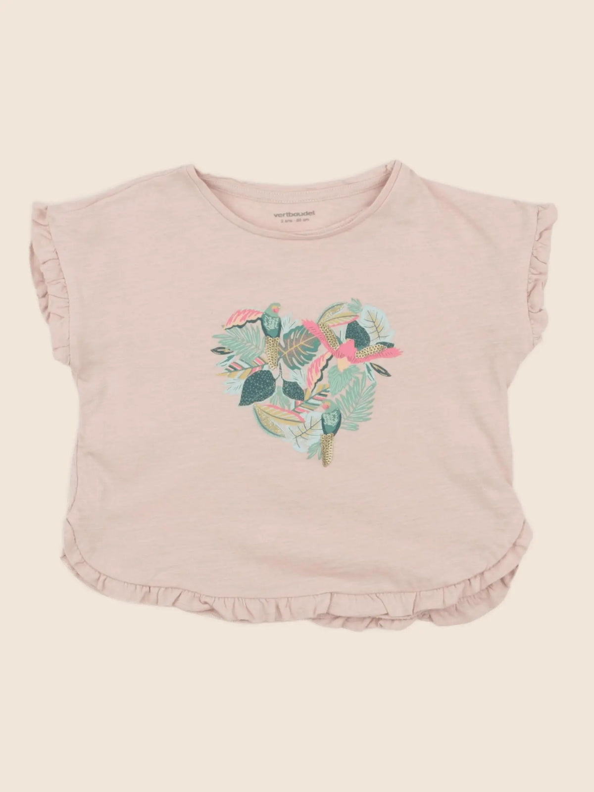 Vertbaudet - tee-shirt rose - 2 ans