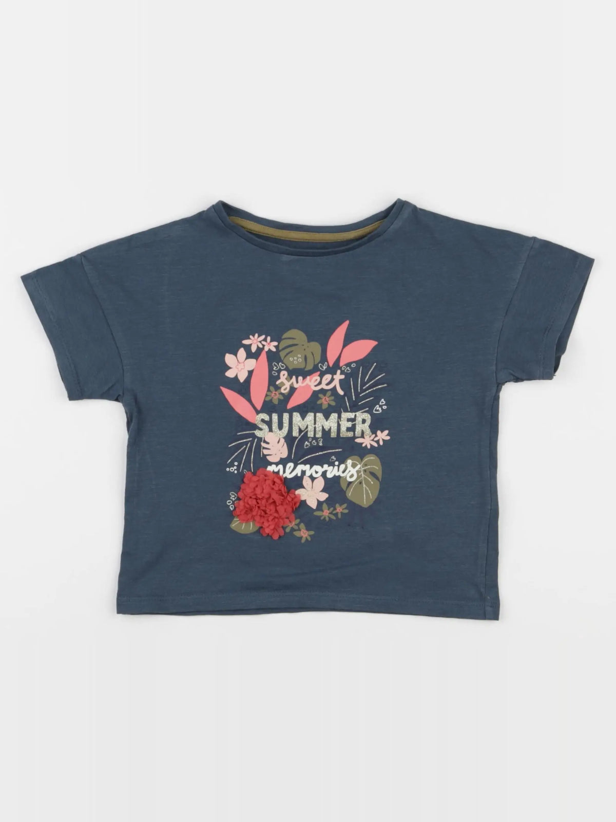 Vertbaudet - tee-shirt bleu - 2 ans