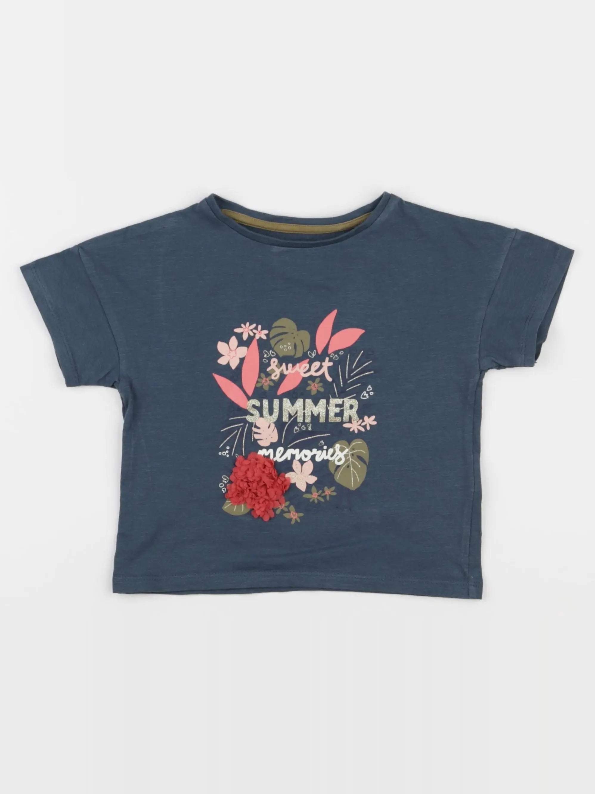 Vertbaudet - tee-shirt bleu - 2 ans