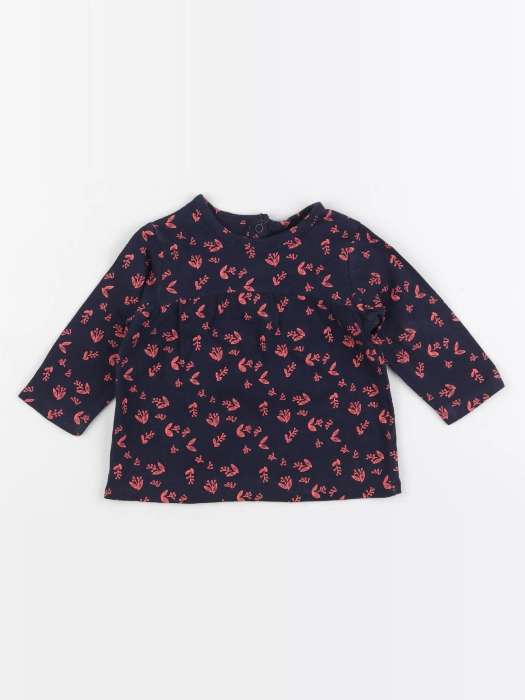Vertbaudet - tee-shirt bleu, rose - 3 mois