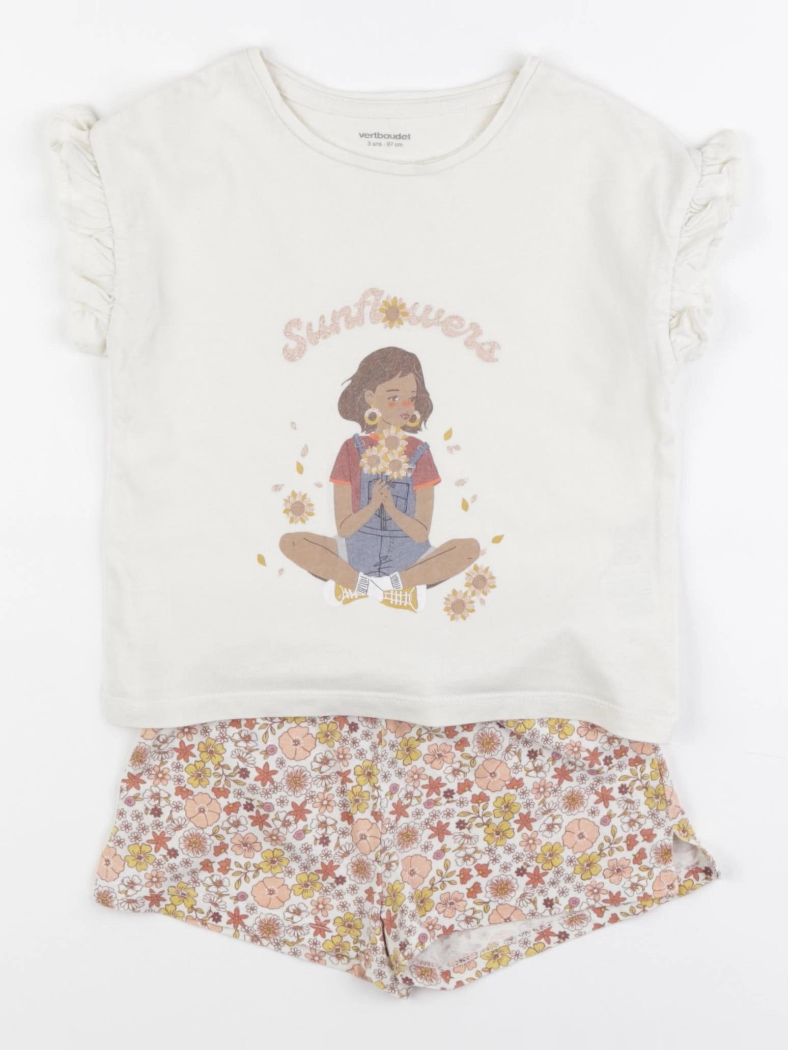 Vertbaudet - pyjama coton beige - 3 ans