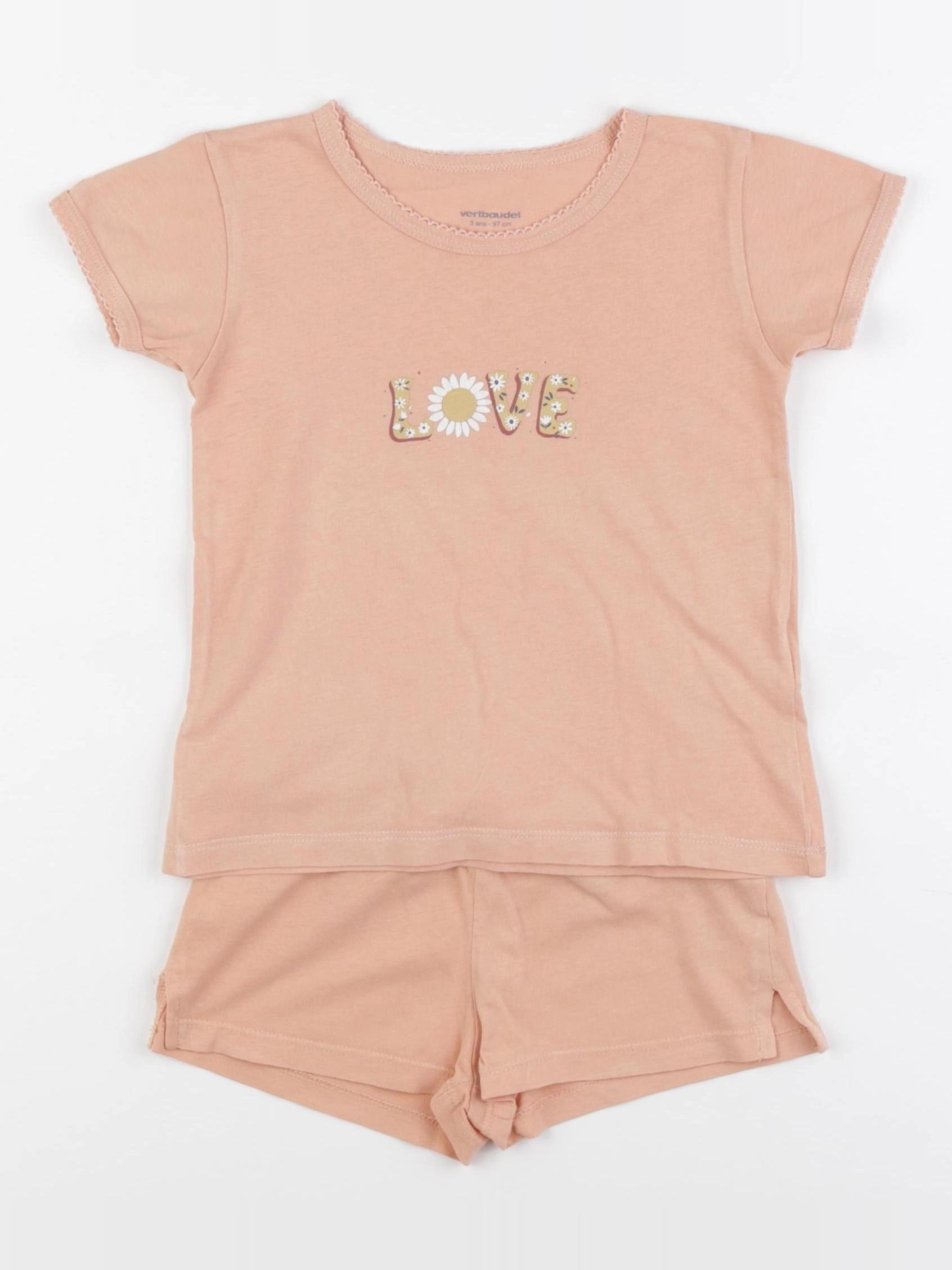 Vertbaudet - pyjama coton orange - 3 ans