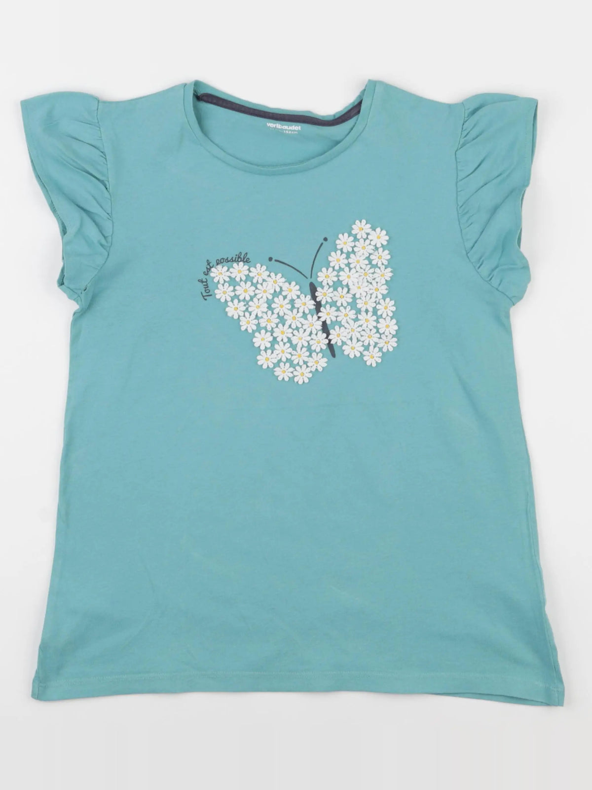 Vertbaudet - tee-shirt bleu - 12 ans