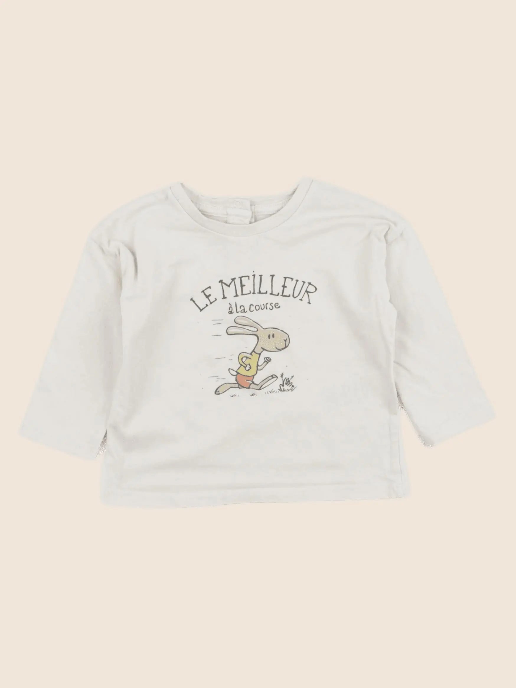 Vertbaudet - tee-shirt beige - 12 mois