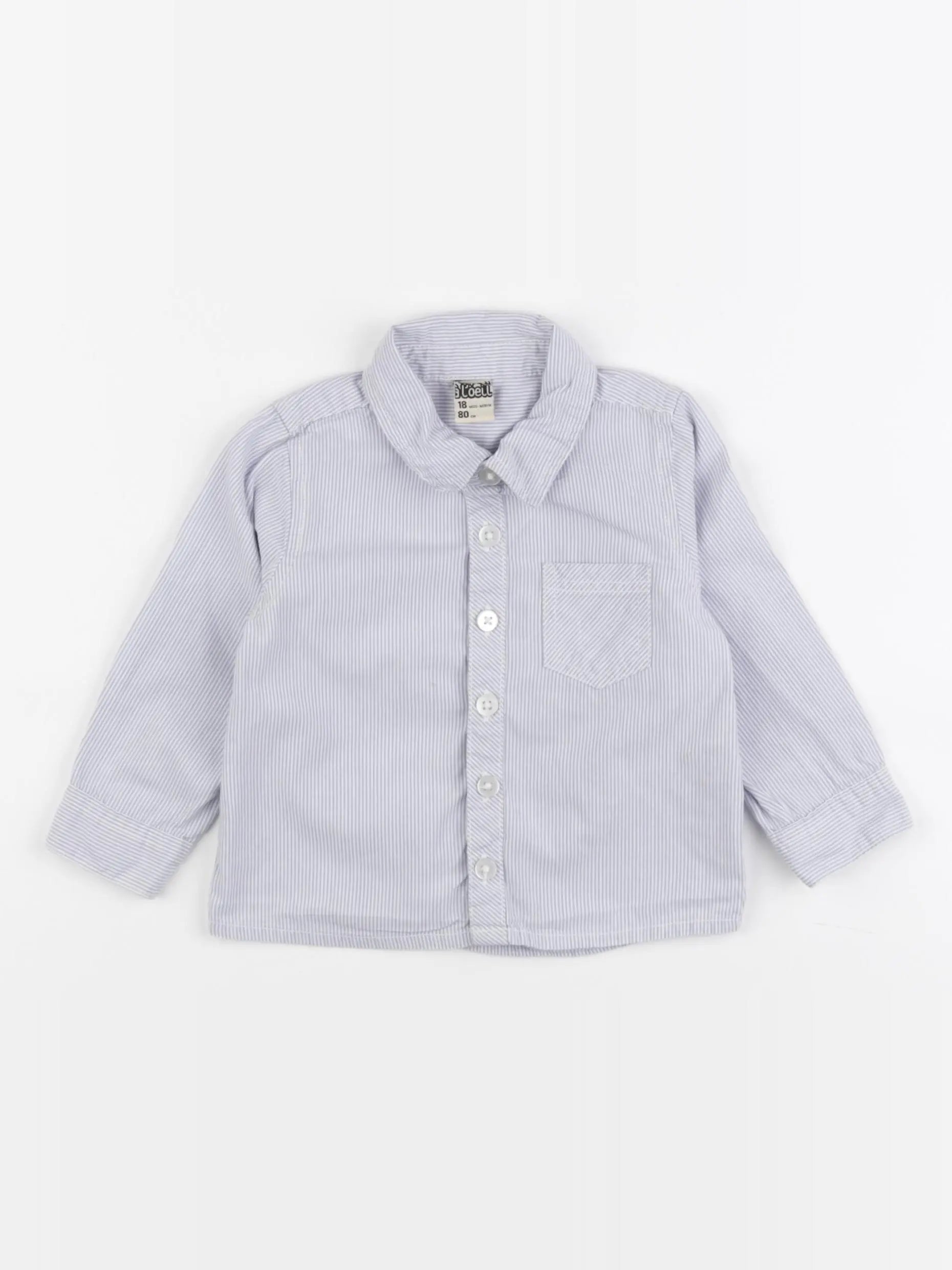 Tape à l'oeil - chemise bleu, blanc - 18 mois