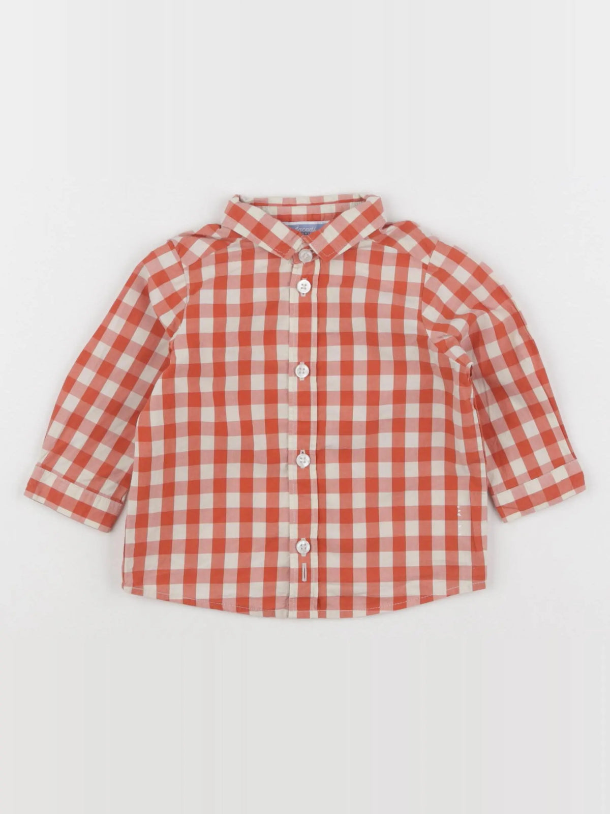 Jacadi - chemise orange, blanc - 6 mois