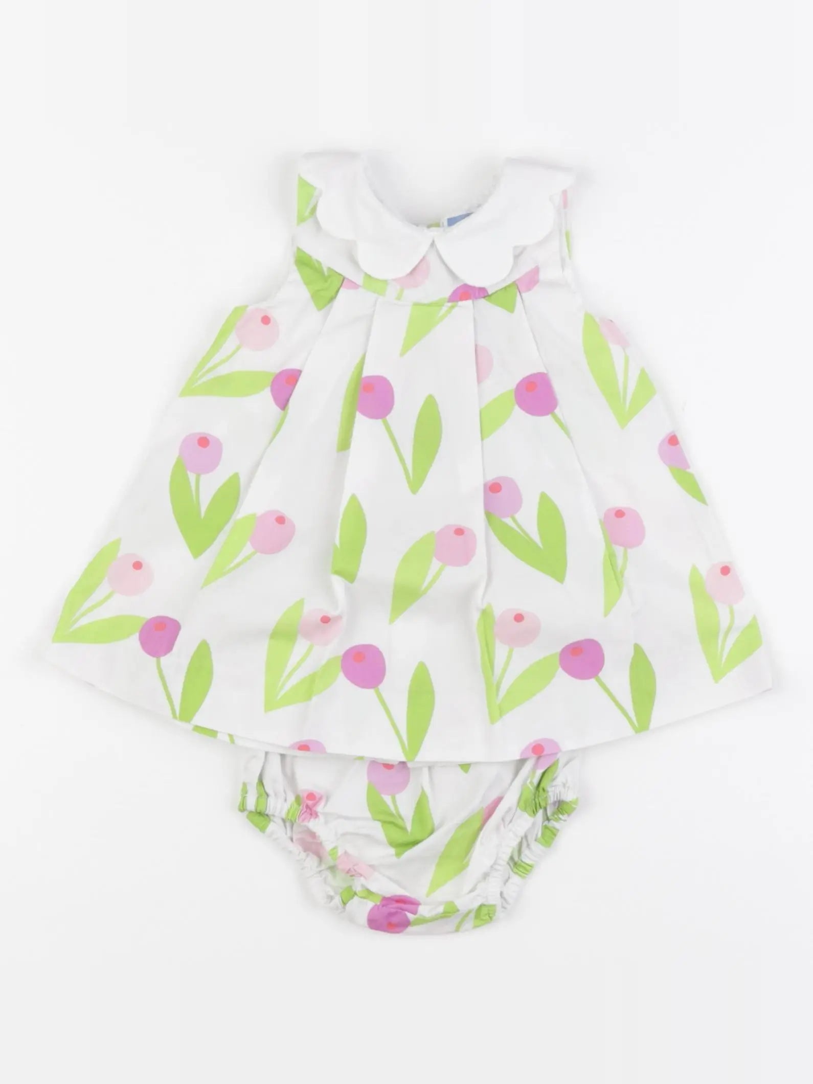 Jacadi - robe blanc, rose, vert - 3 mois