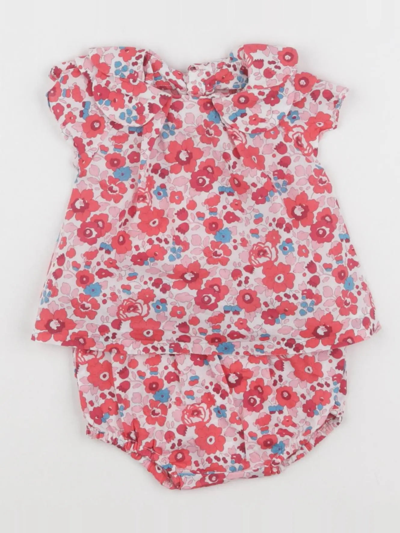 Jacadi - ensemble rouge, bleu - 3 mois