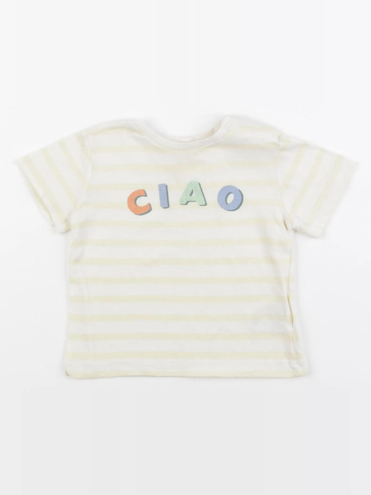 Boutchou - tee-shirt blanc, jaune - 9 mois
