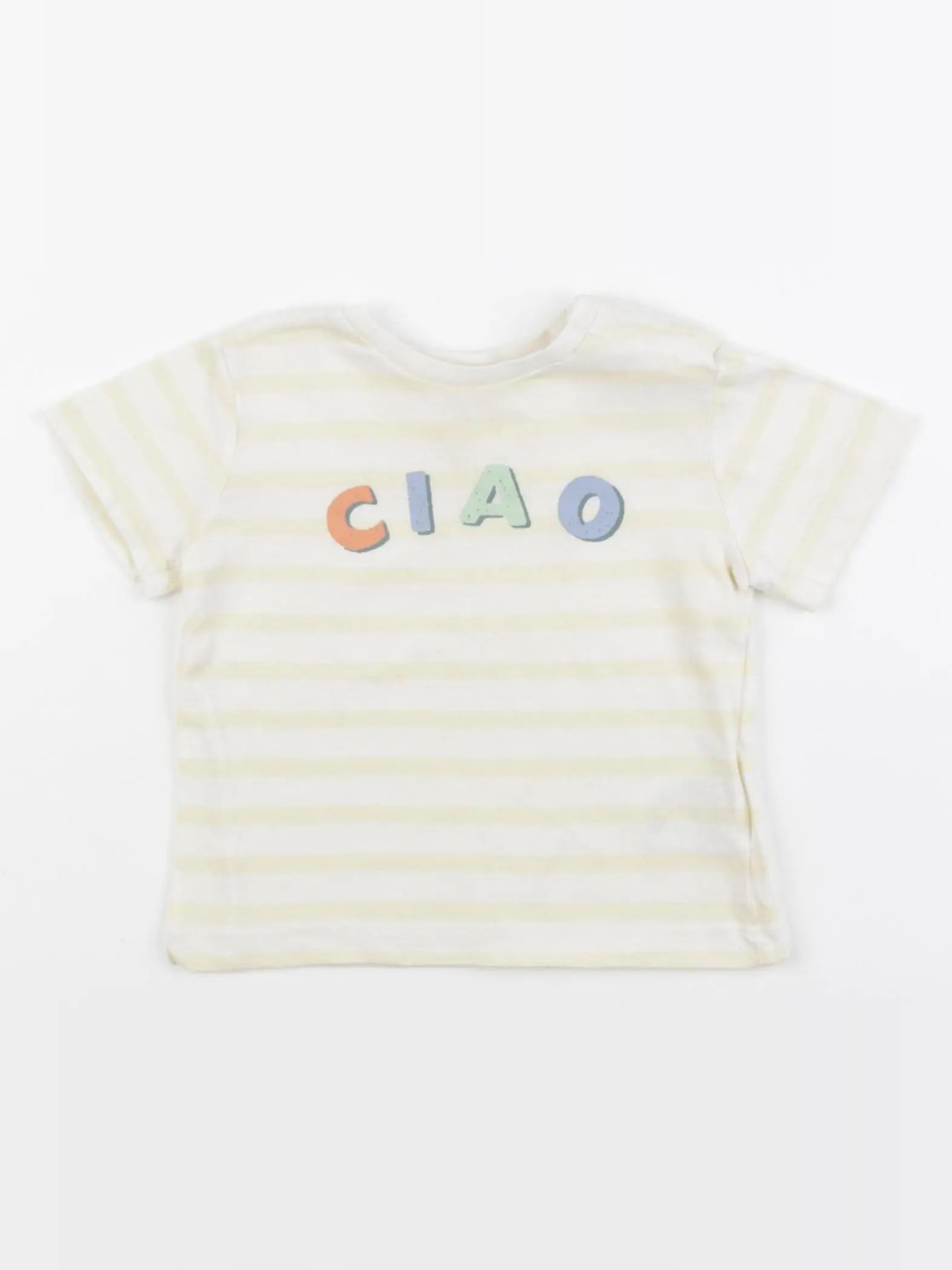 Boutchou - tee-shirt blanc, jaune - 9 mois