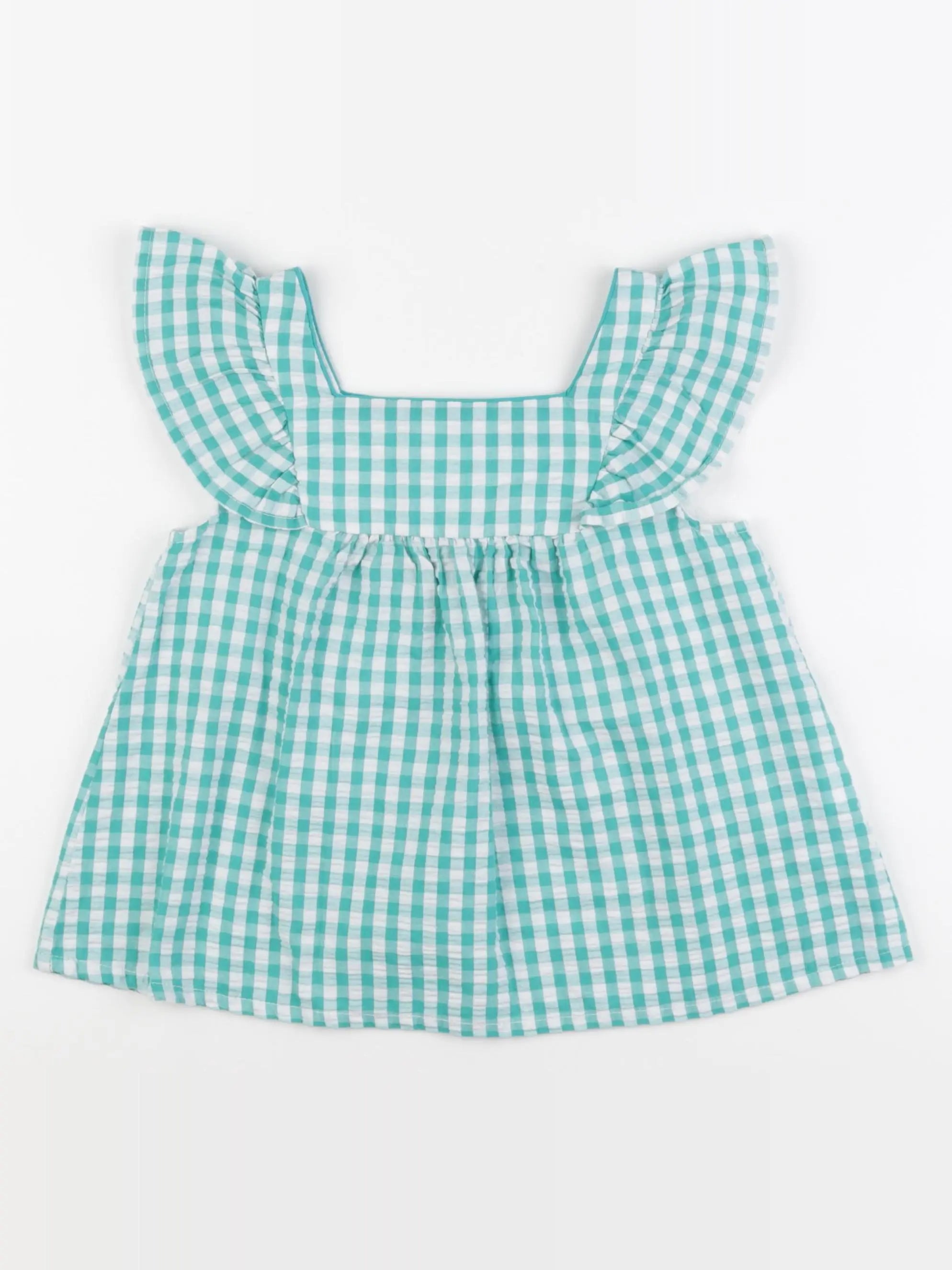 Okaidi - blouse blanc, vert - 8 ans