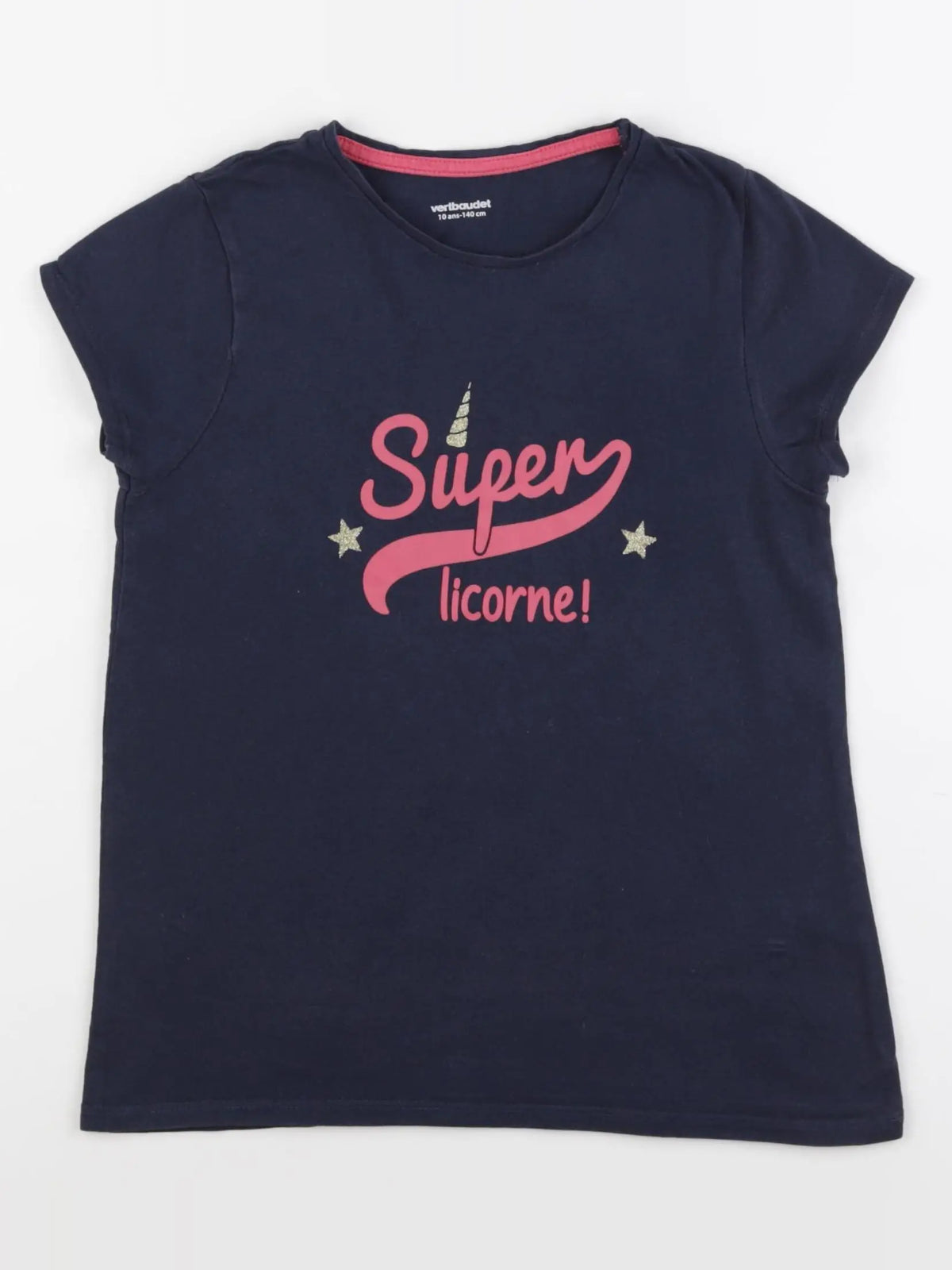 Vertbaudet - tee-shirt bleu - 10 ans