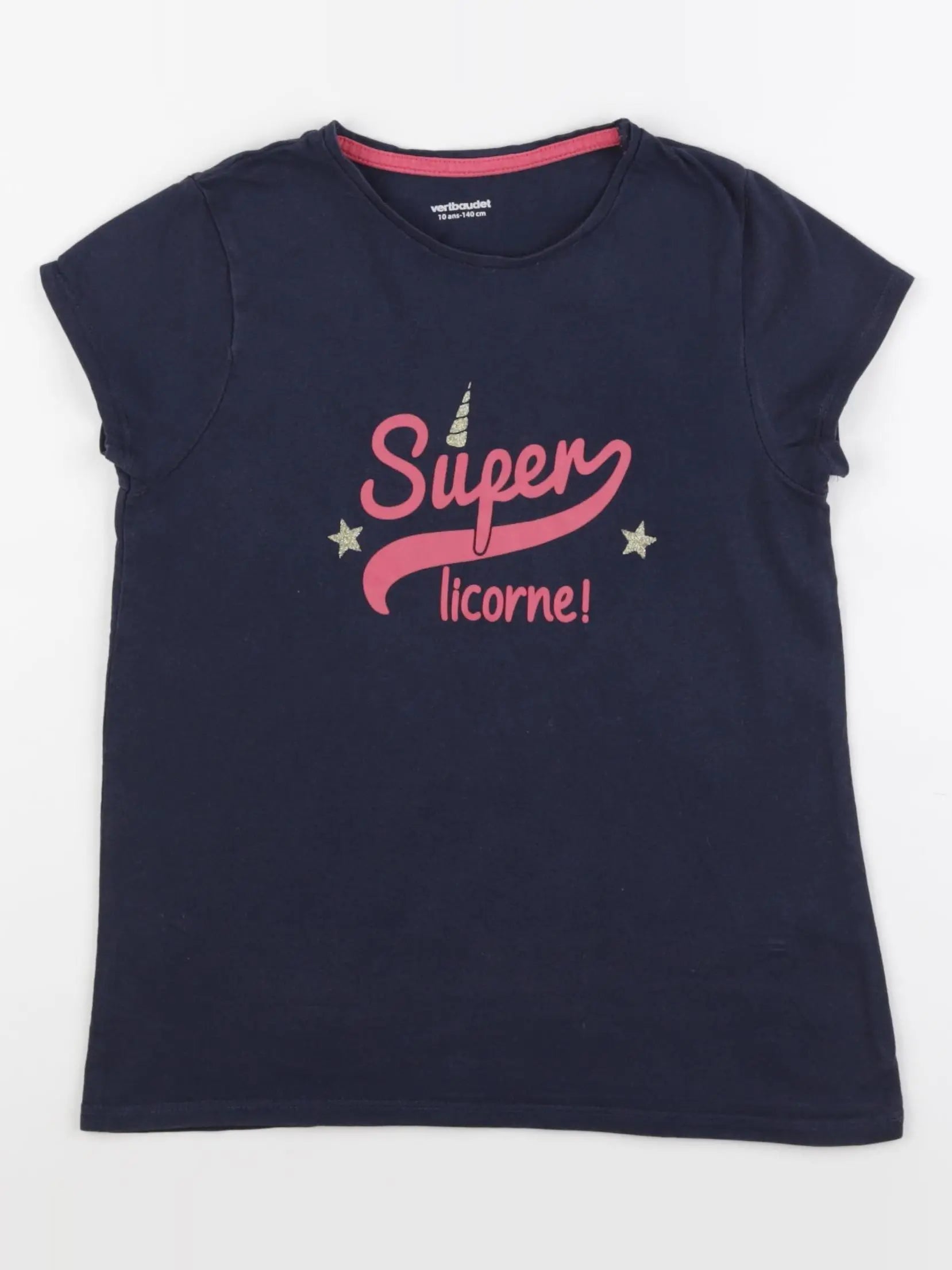 Vertbaudet - tee-shirt bleu - 10 ans