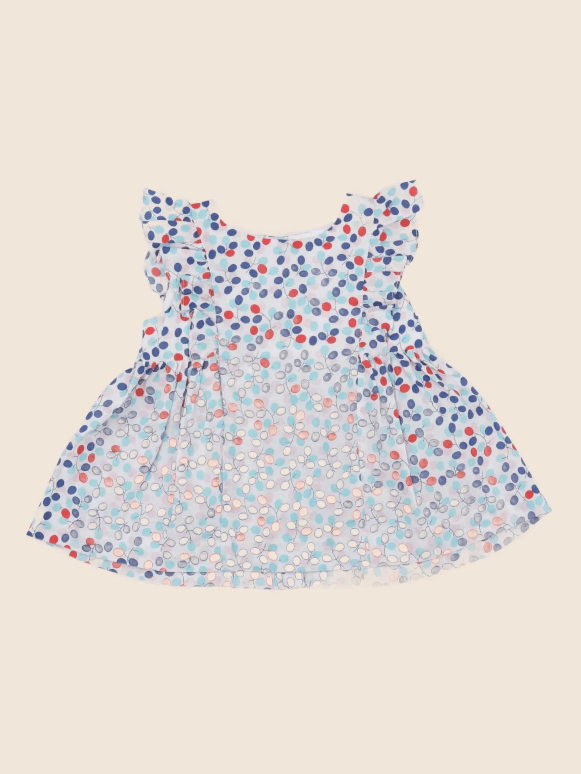 Jacadi - blouse liberty bleu, rouge - 12 mois