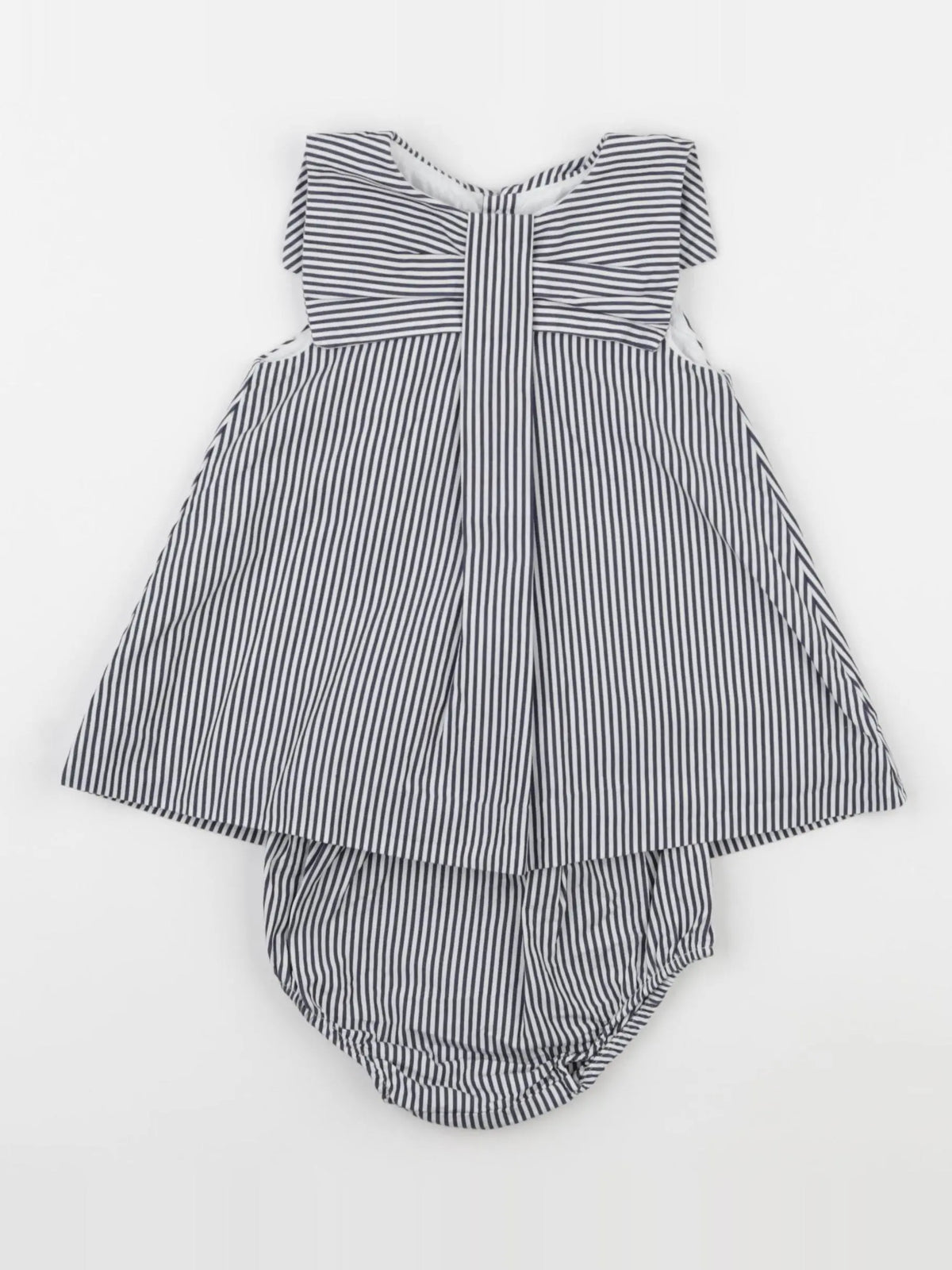 Jacadi - robe blanc, bleu - 6 mois