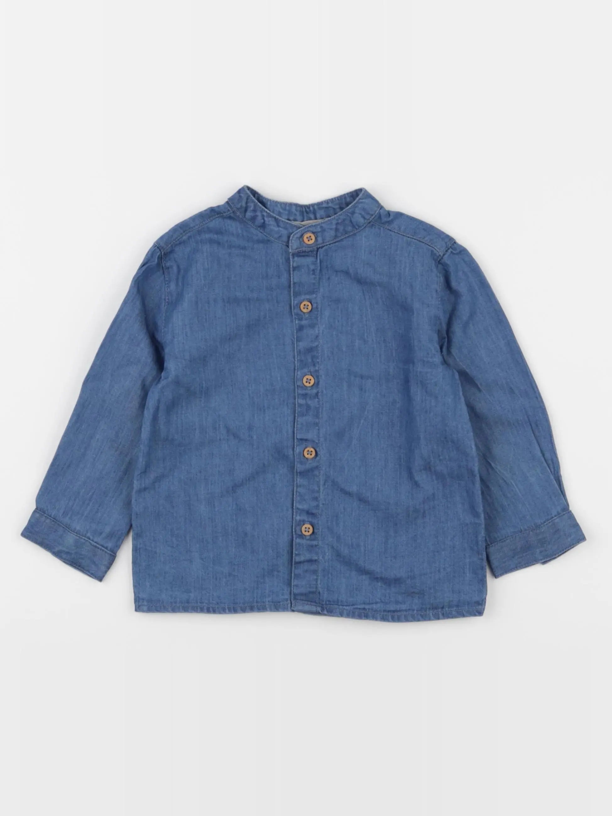 Boutchou - chemise bleu - 9 mois