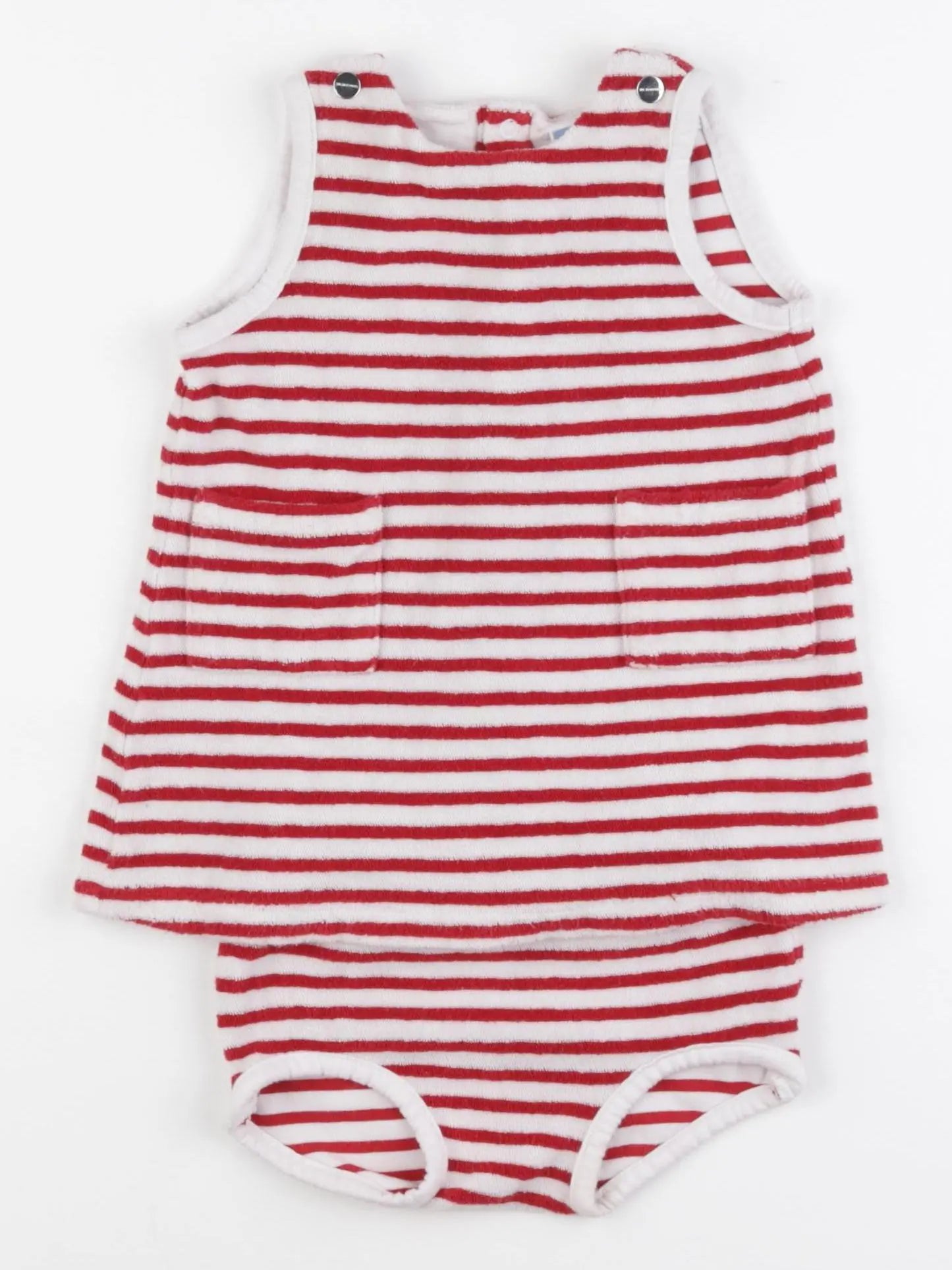 Jacadi - ensemble blanc, rouge - 12 mois