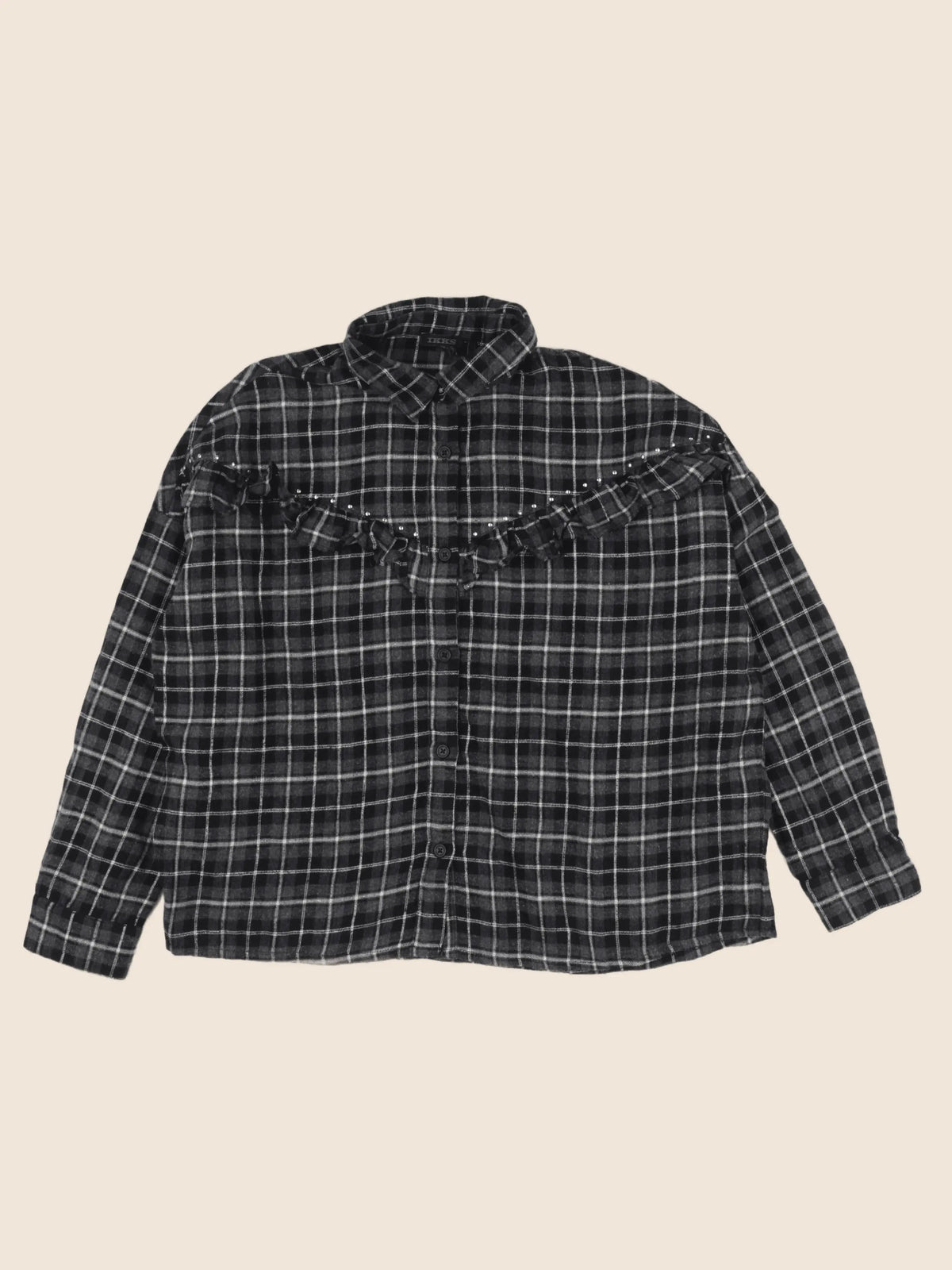 IKKS - blouse gris, noir, argent - 8 ans