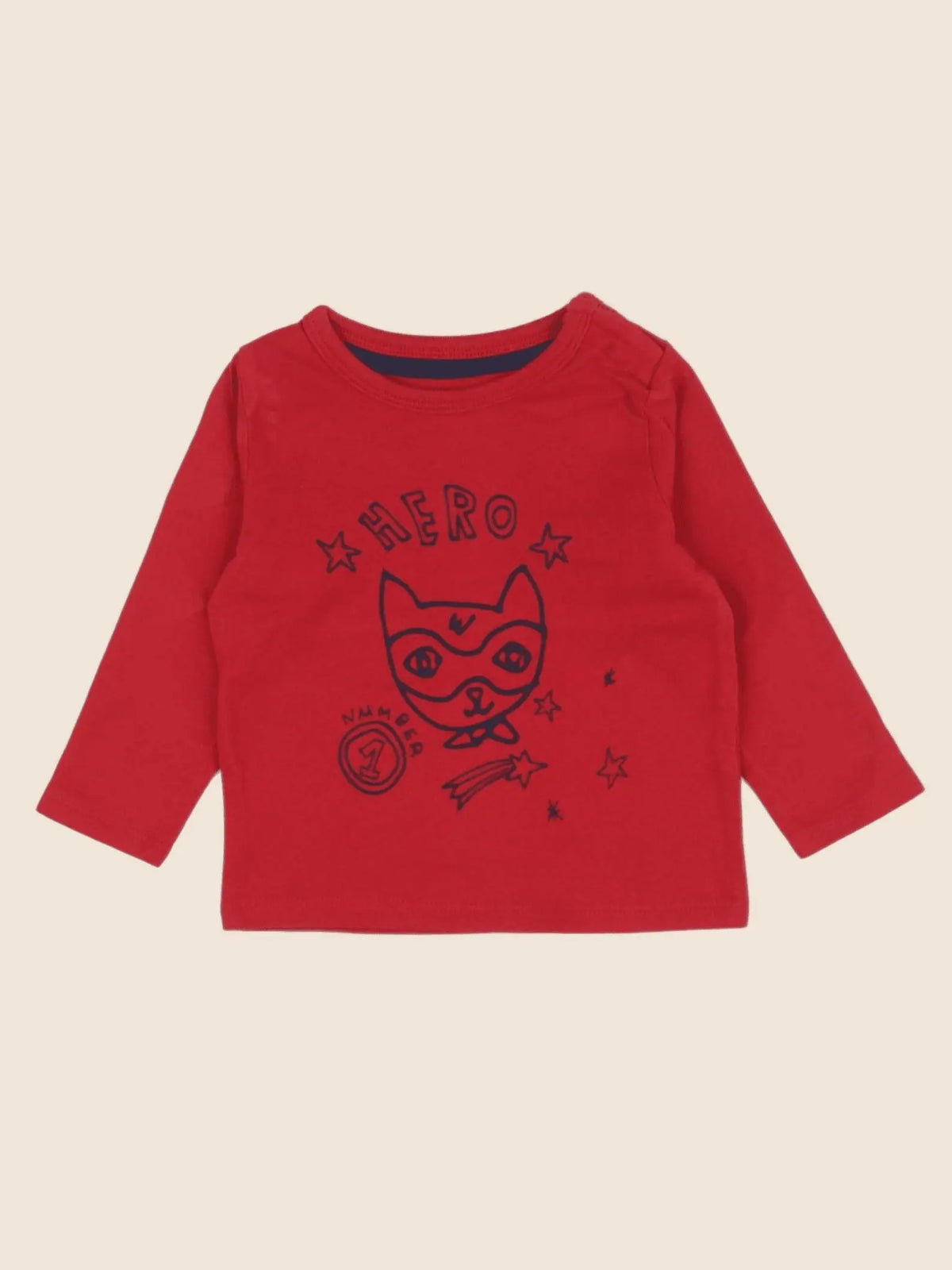 Vertbaudet - tee-shirt rouge - 6 mois