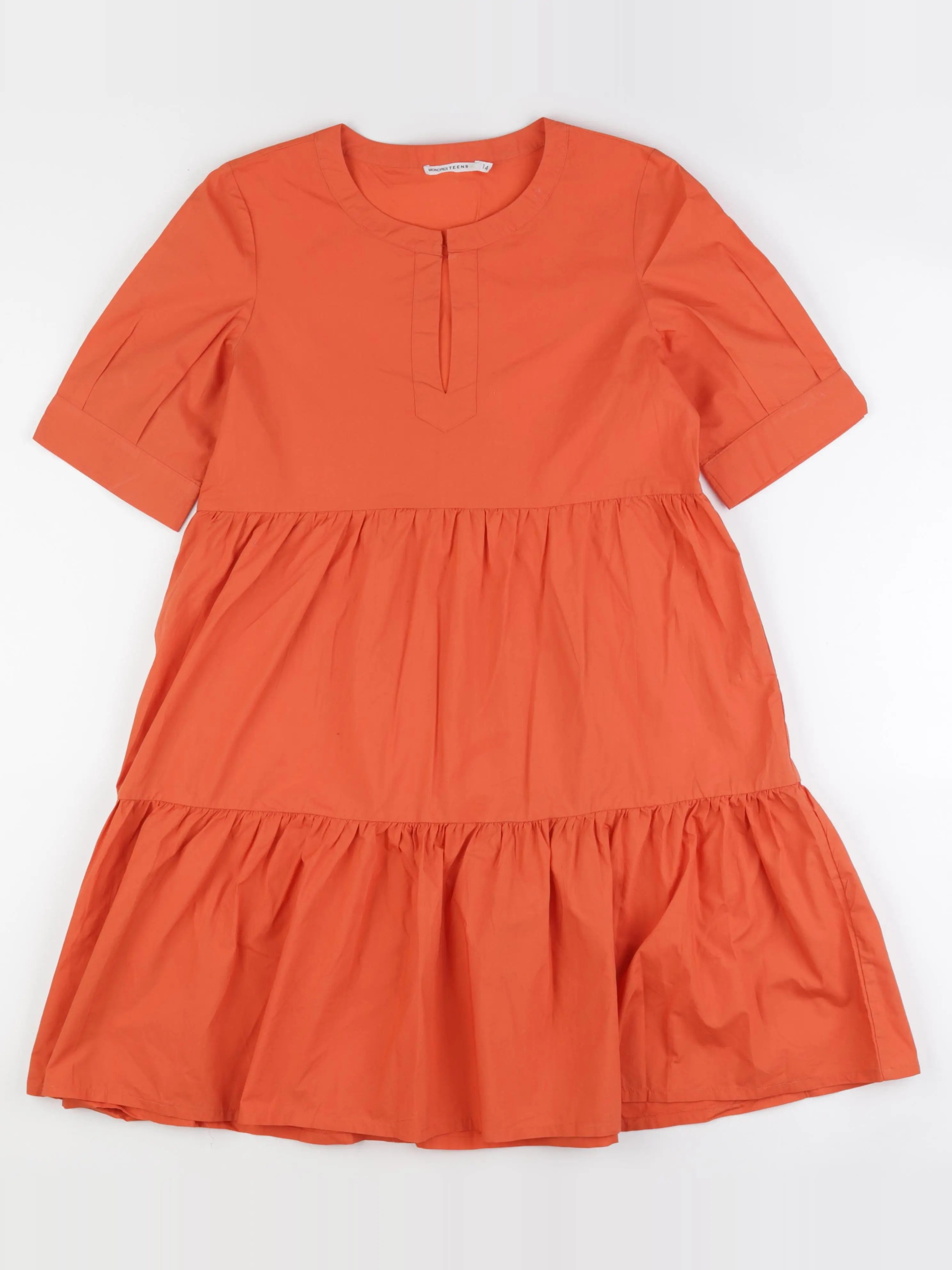 Monoprix - robe orange - 14 ans