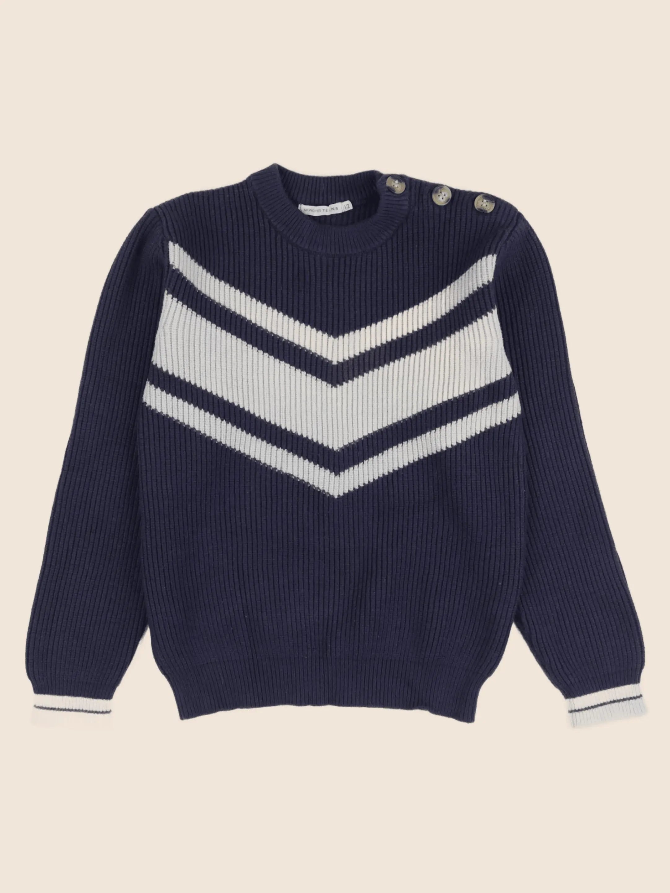 Monoprix - pull bleu - 12 ans