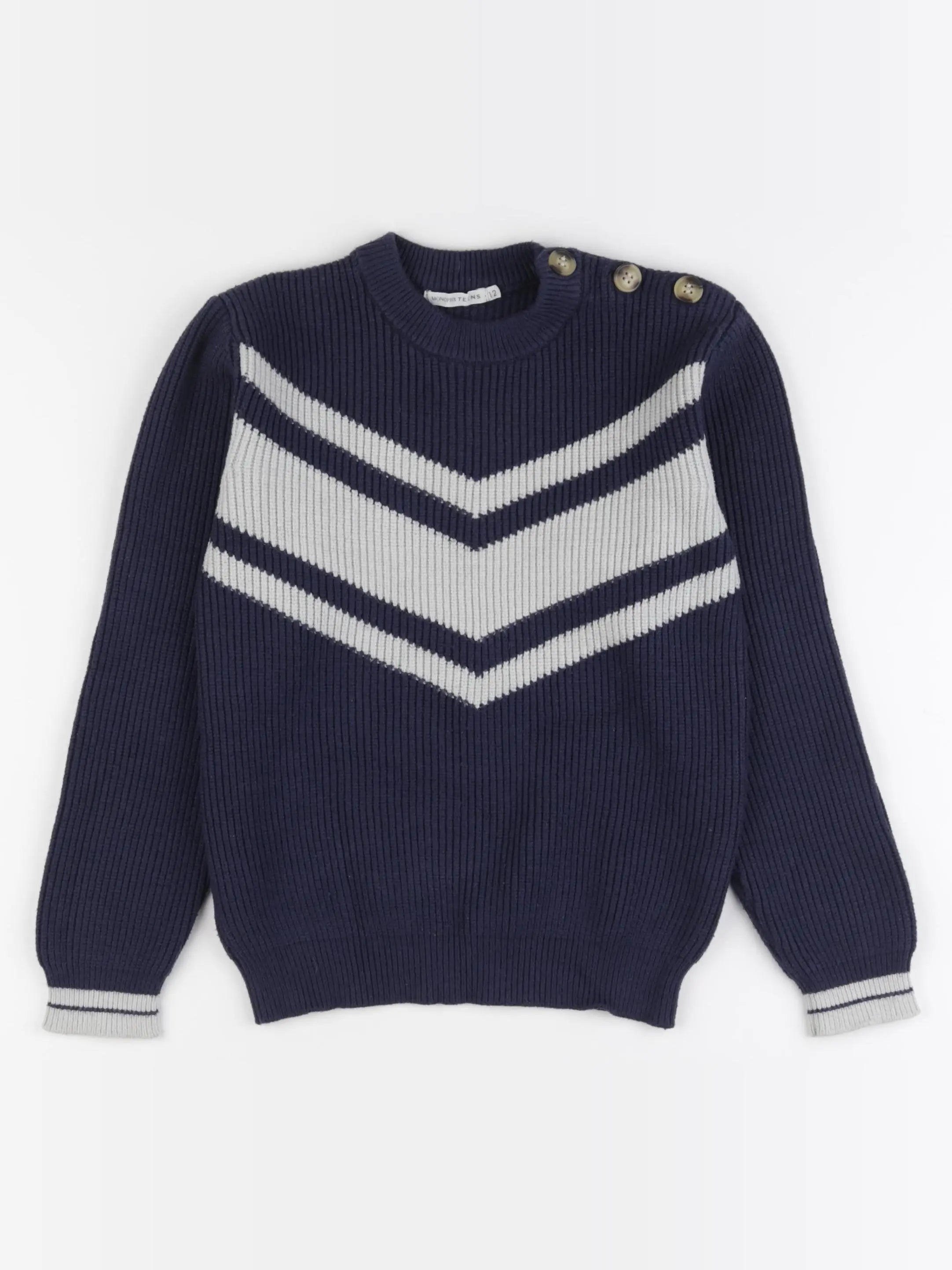 Monoprix - pull bleu - 12 ans