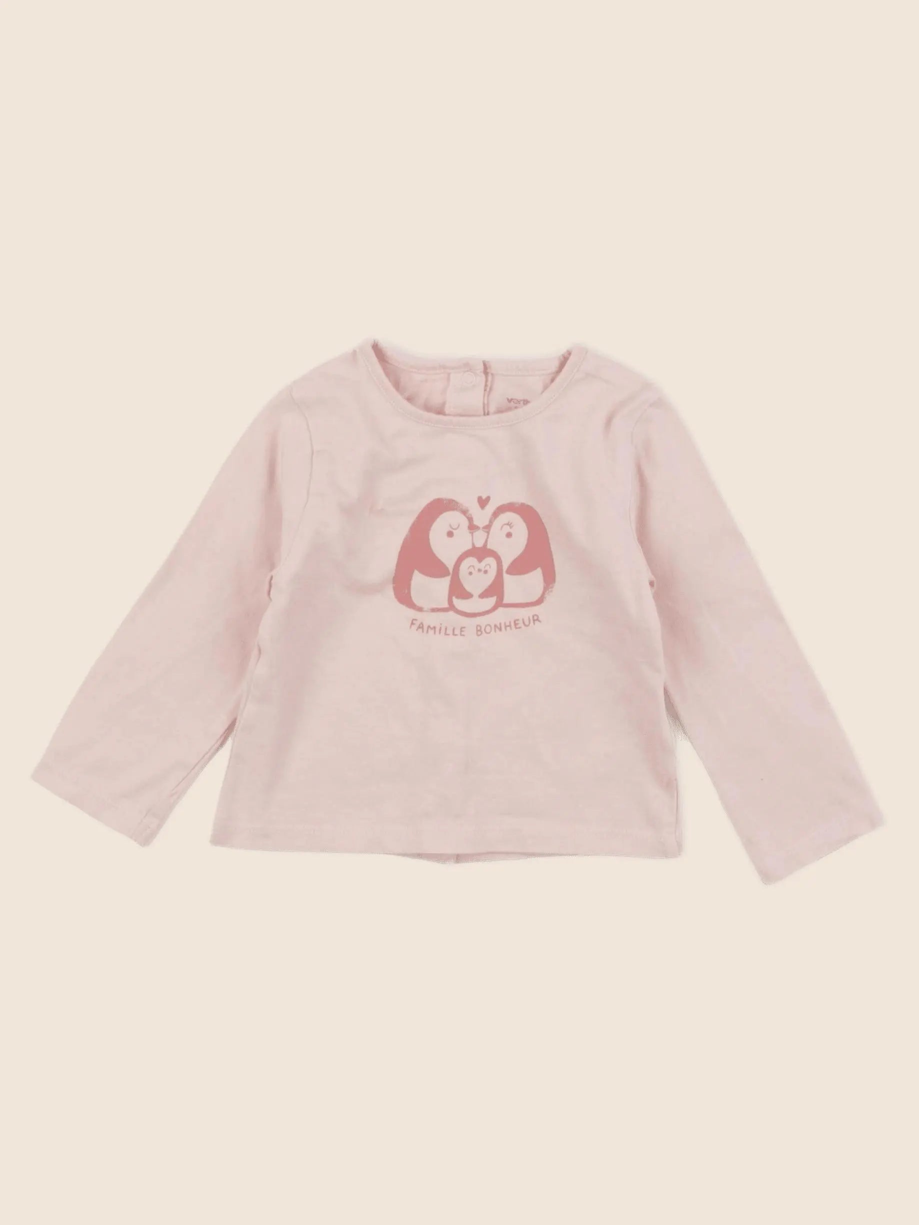 Vertbaudet - tee-shirt rose - 9 mois