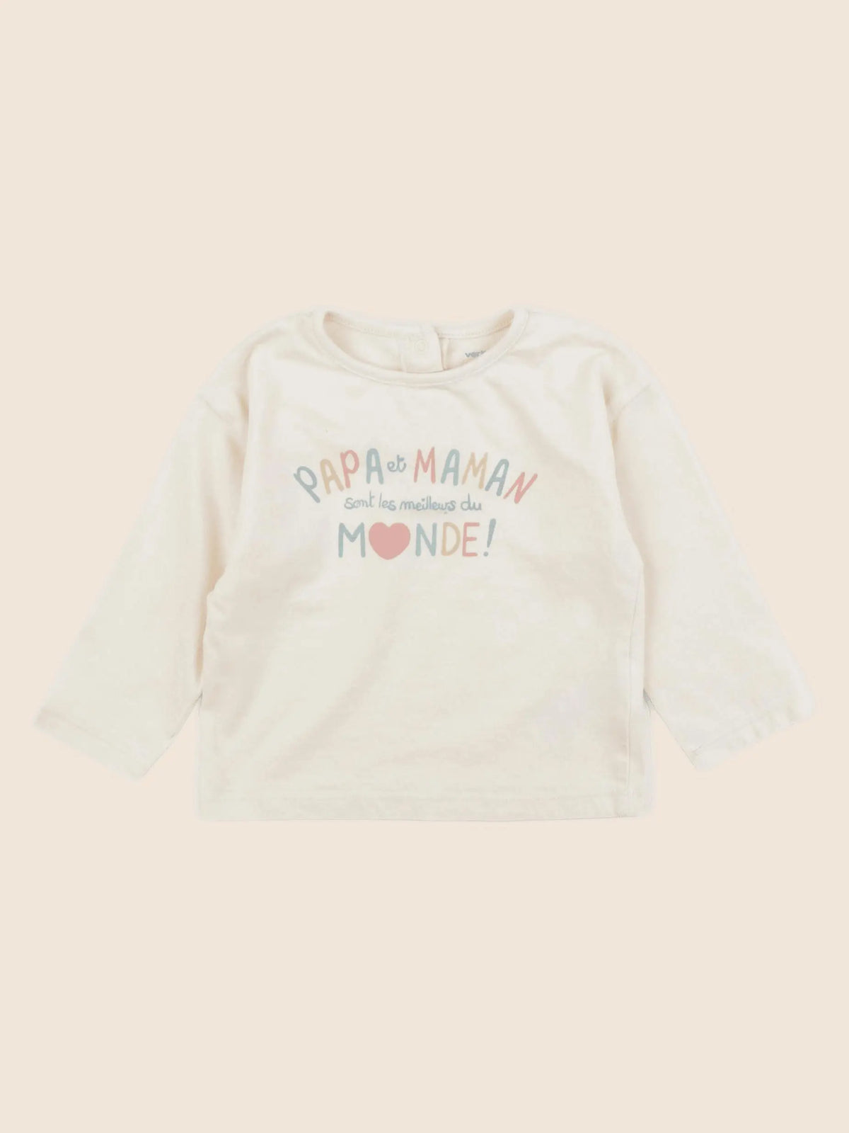 Vertbaudet - tee-shirt beige - 18 mois