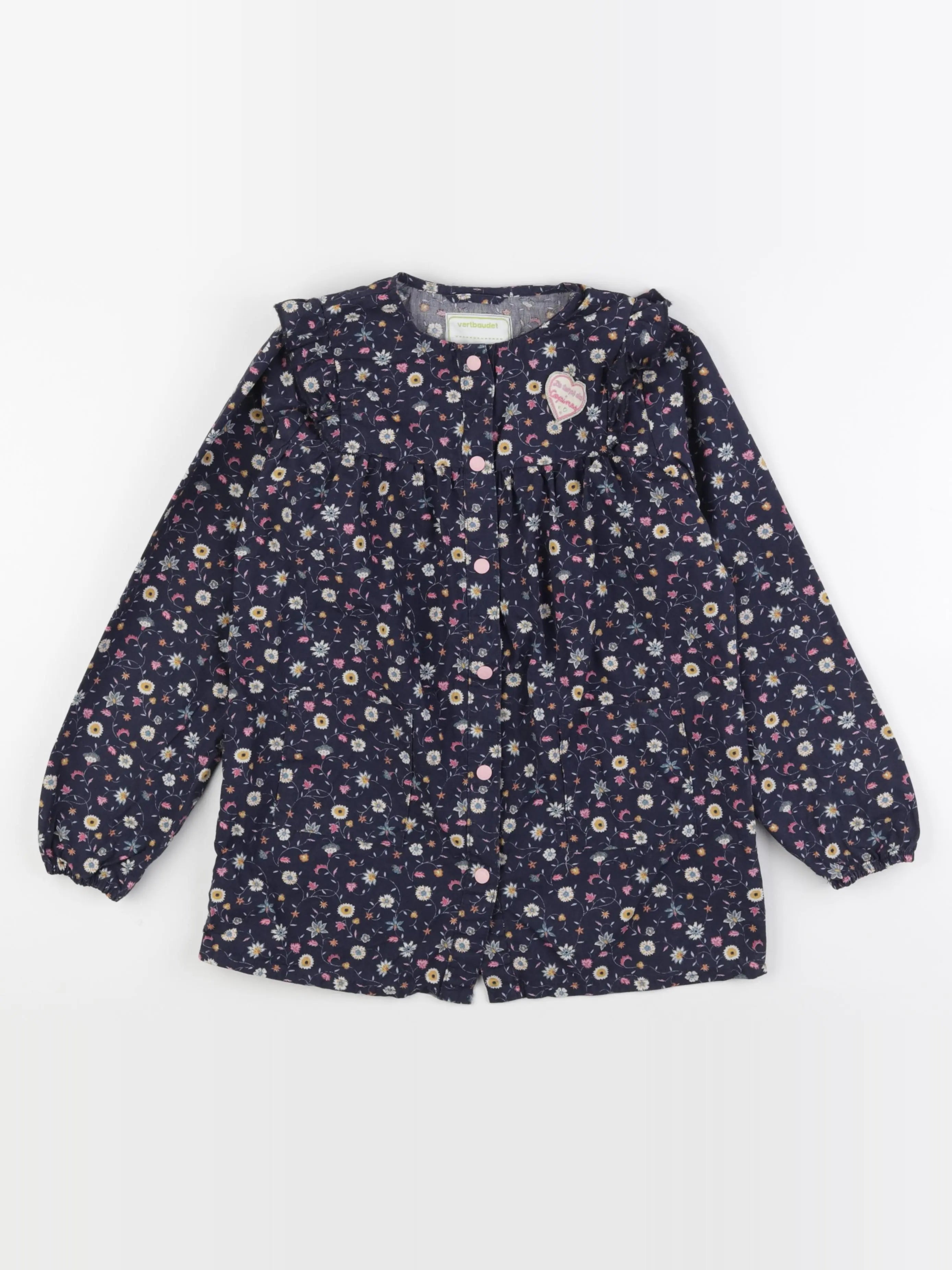 Vertbaudet - blouse d'école bleu - 8 ans