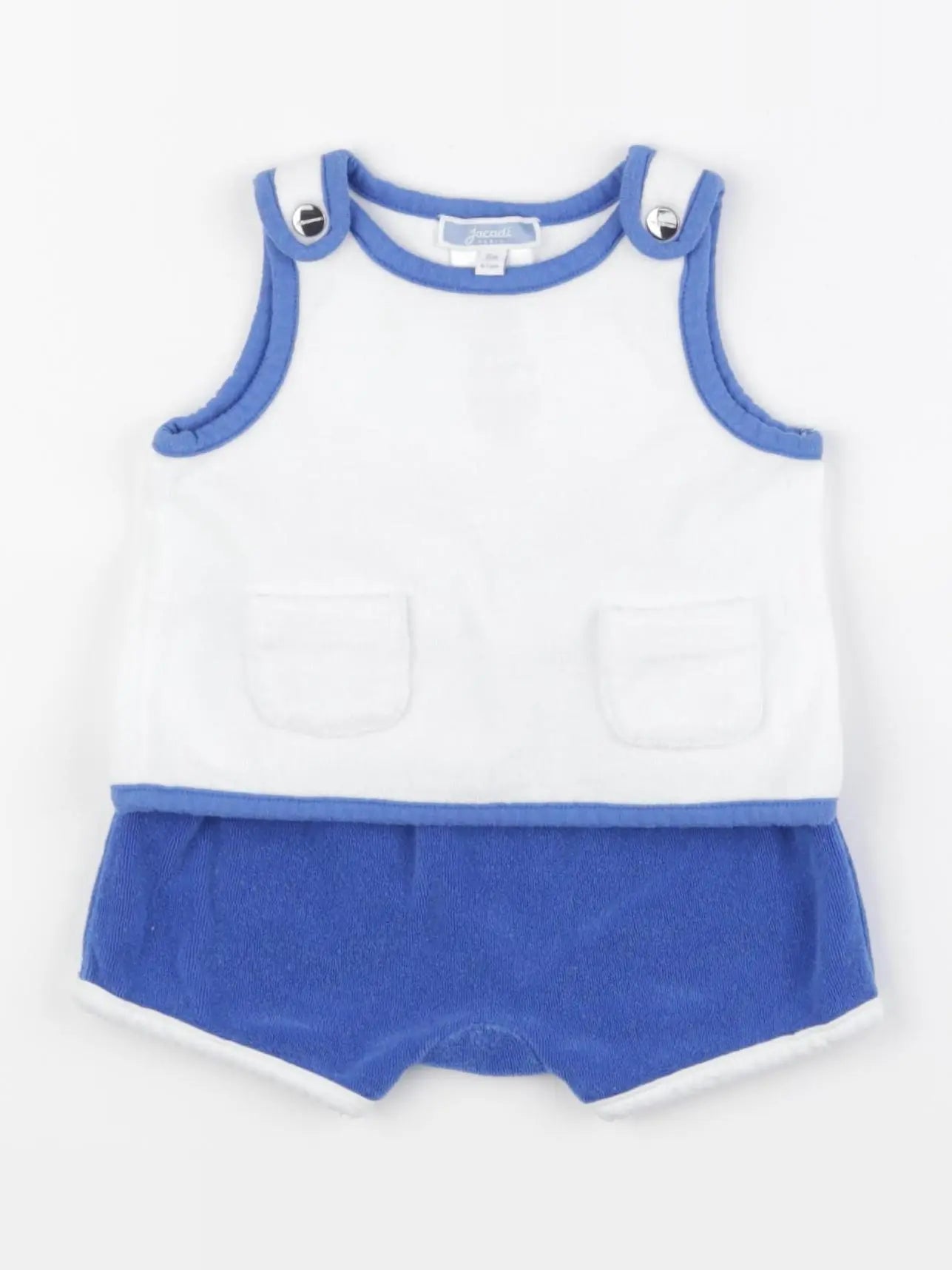 Jacadi - ensemble bleu, blanc - 6 mois