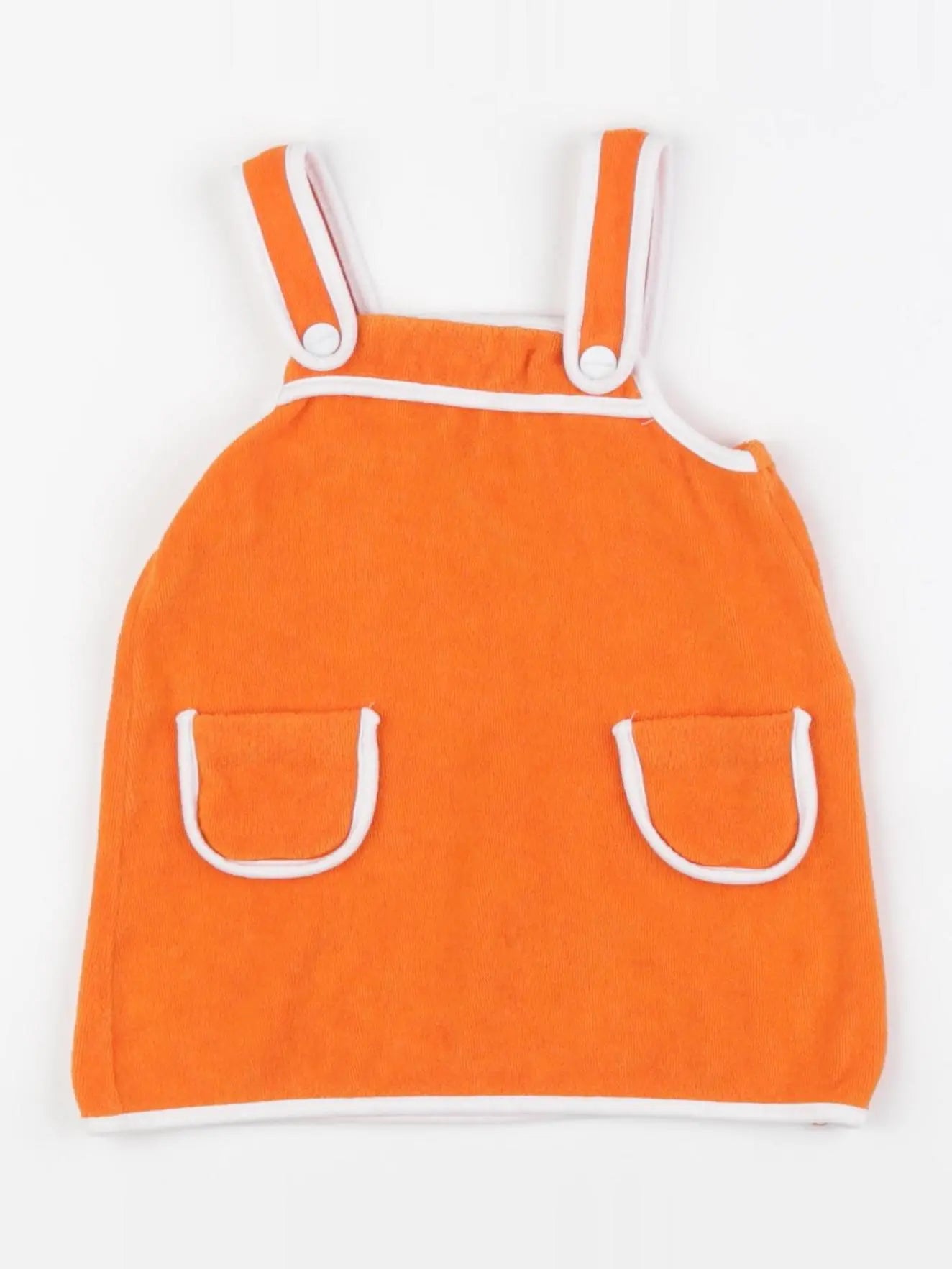Jacadi - robe orange, blanc - 18 mois