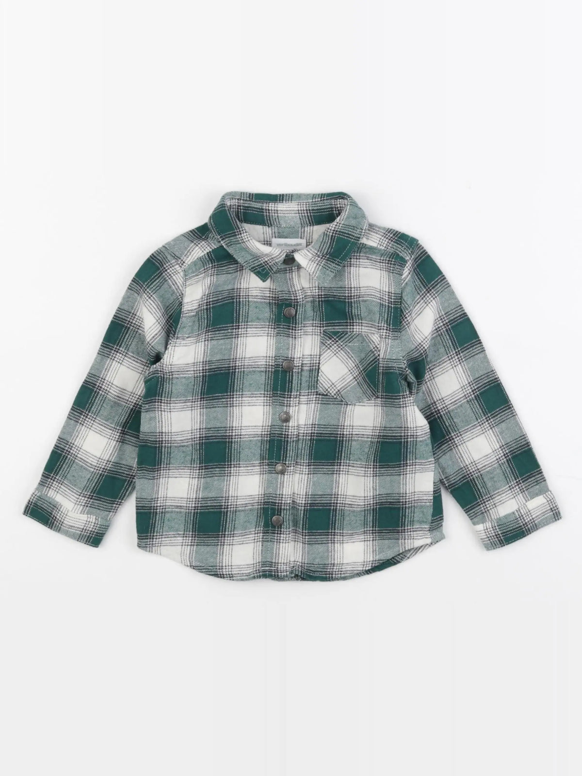 Vertbaudet - chemise vert, blanc - 18 mois